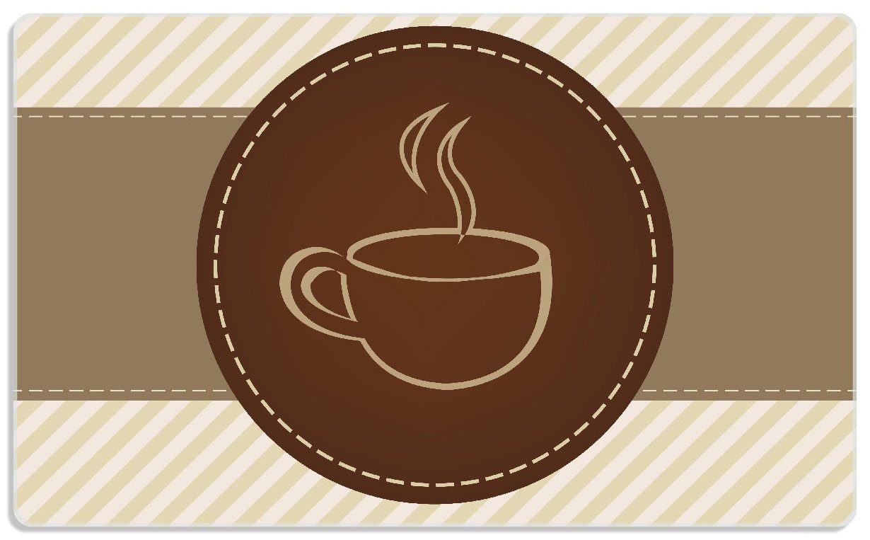 rutschfester Kaffee, für Symbol Logo (inkl. ESG-Sicherheitsglas, 1-St), Kaffee-Menü - Wallario 4mm, 14x23cm Gummifüße Frühstücksbrett