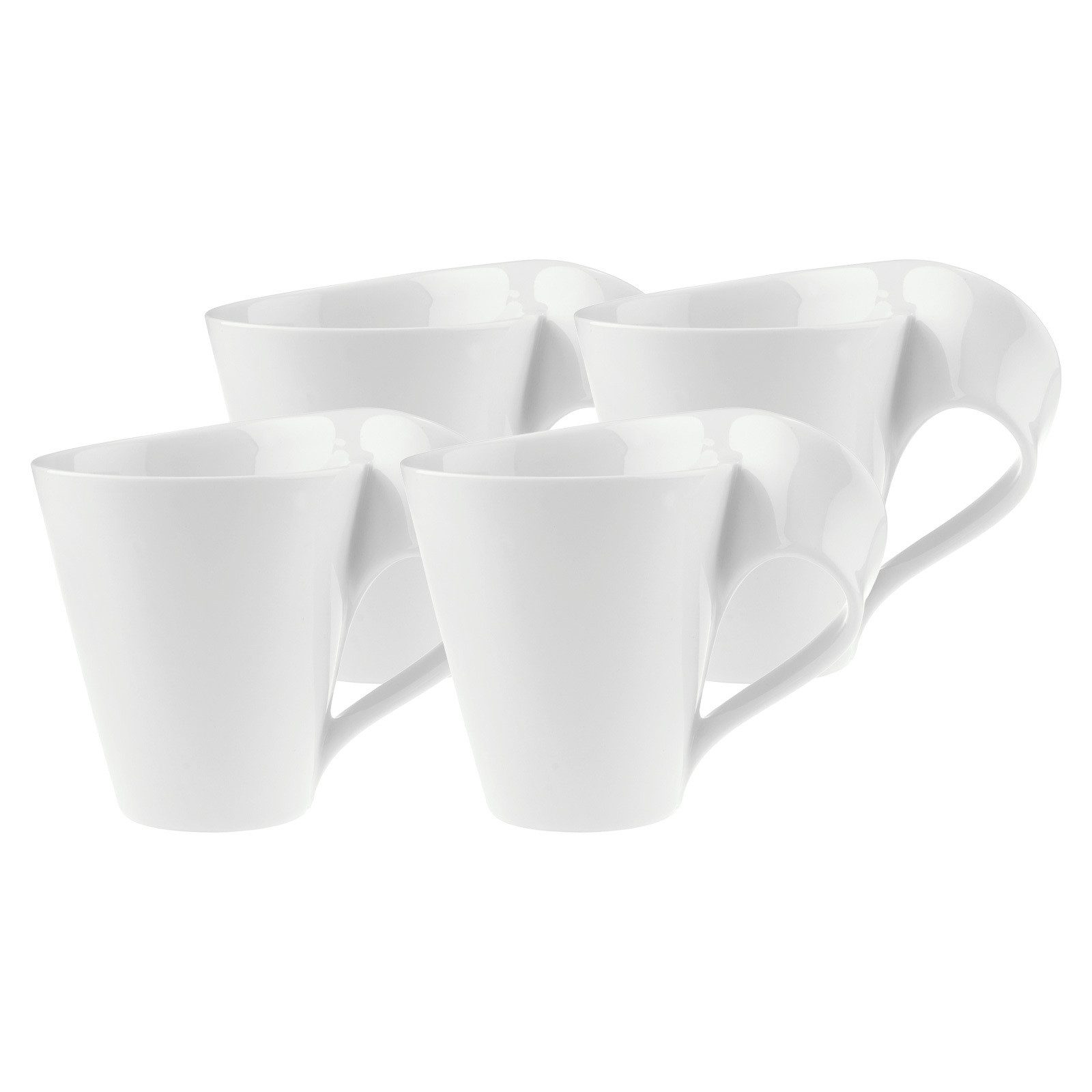 Villeroy & Boch Becher NewWave Becher mit Henkel 300 ml 4er Set, Porzellan