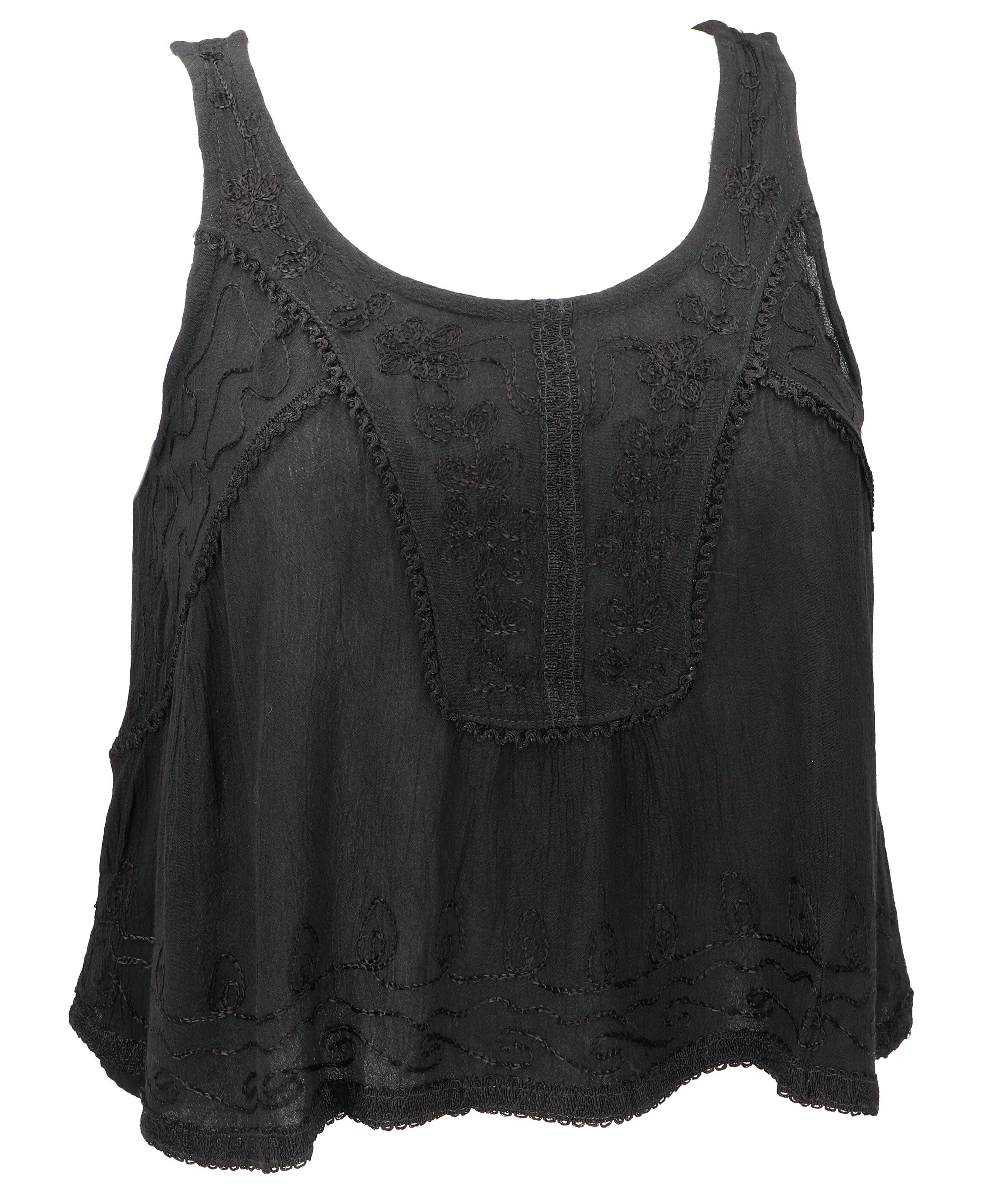 Guru-Shop T-Shirt Besticktes Top Boho chic, kurzes lockeres.. Festival, Ethno Style, alternative Bekleidung – Bild 3 von 5