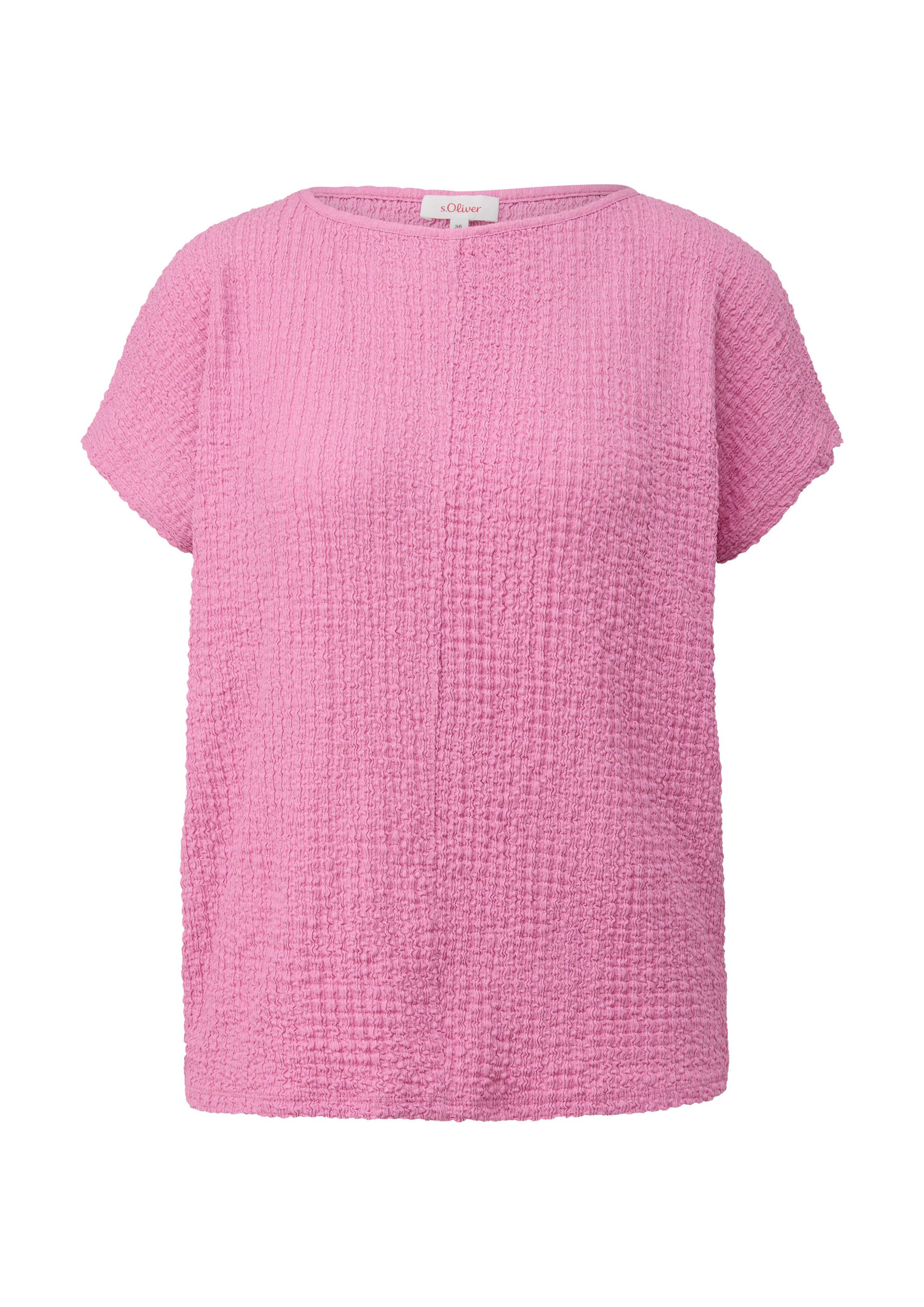 s.Oliver Kurzarmshirt T-Shirt Relaxed-Fit-Shirt in Struktur-Optik günstig online kaufen