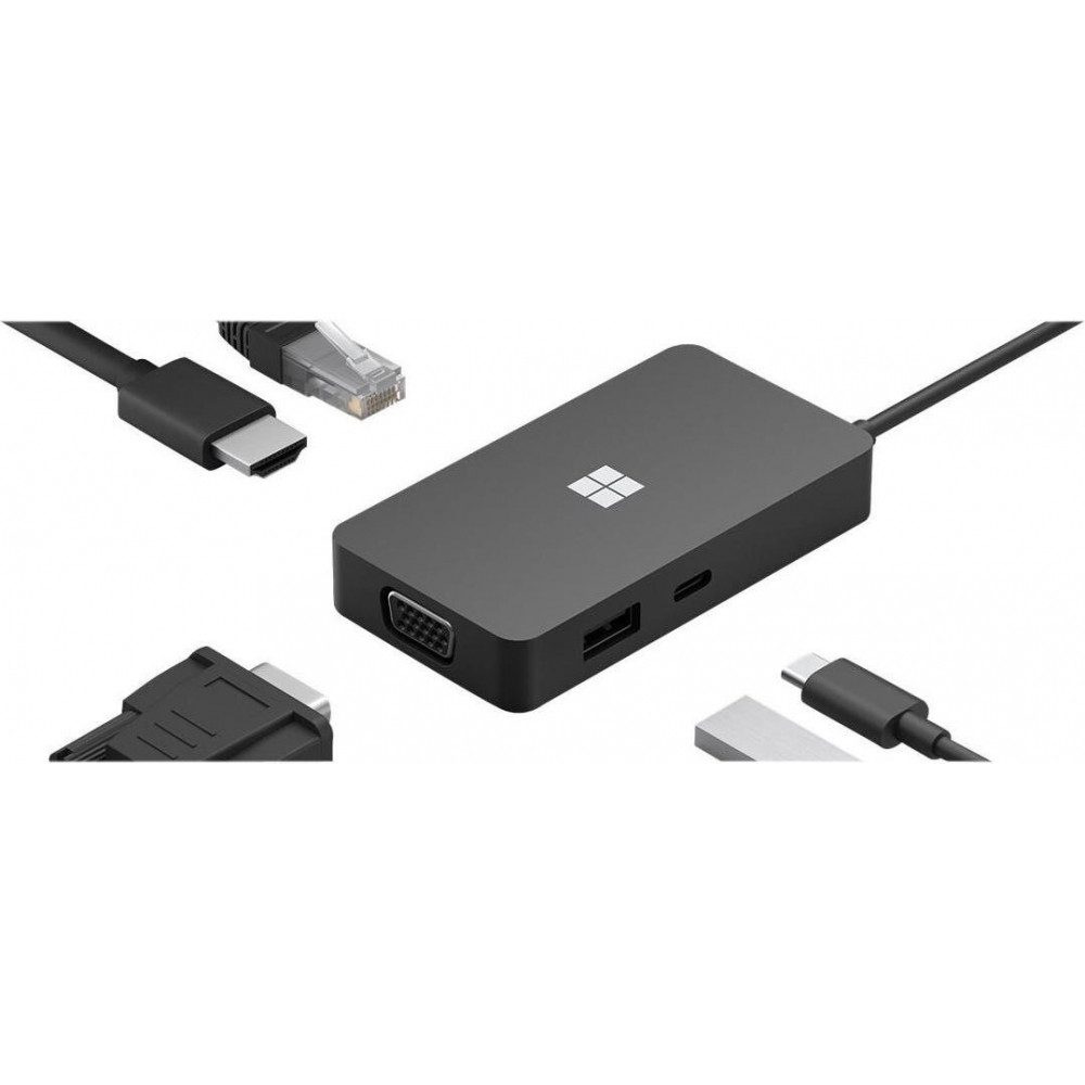 Laptop-Dockingstation Microsoft Surface USB-C Travel Hub Dock schwarz.