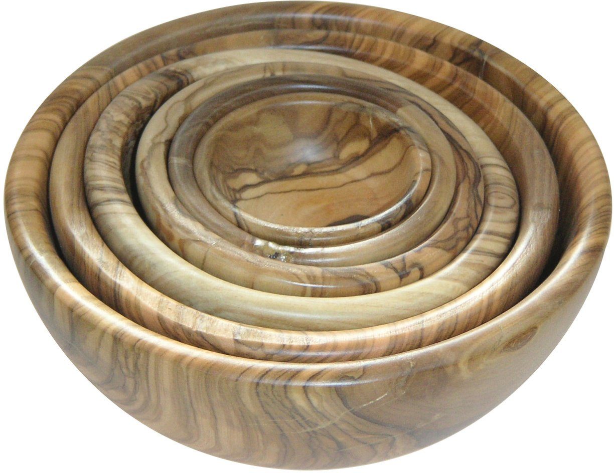 BERARD FRANCE 1892 Schüssel, Massivholz, (6-tlg), Olivenholz, Ø 5-17 cm, handgefertigt
