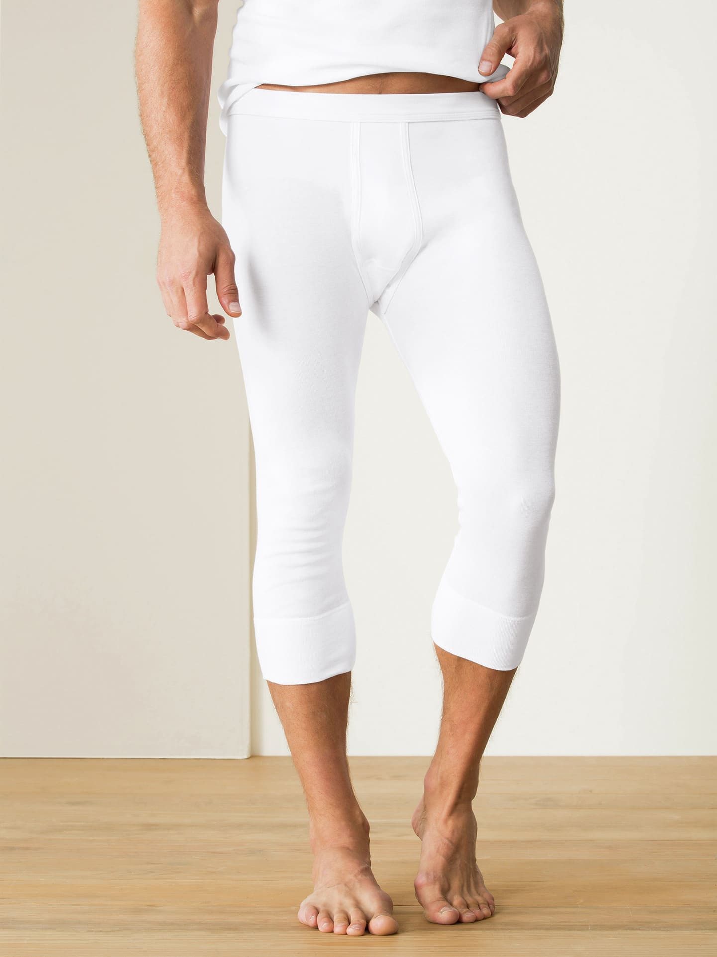 Walbusch Thermohose Herren Thermo-Kniehose 2er-Pack innen leicht angeraut Baumwolle Dreimal wärmend, Softbund, extraflache Nähte – Thermounterwäsche