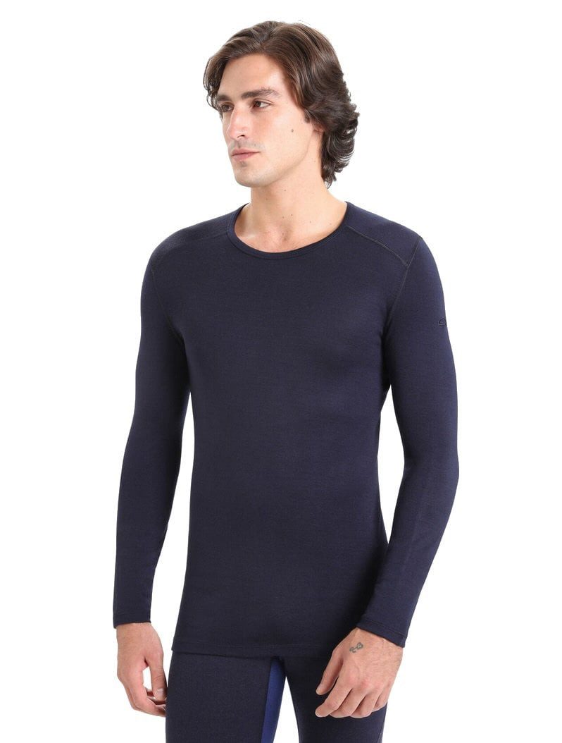 Icebreaker Langarmshirt Unterwäsche 260 Tech Crewe - Merinowolle, enganliegend - navyblau
