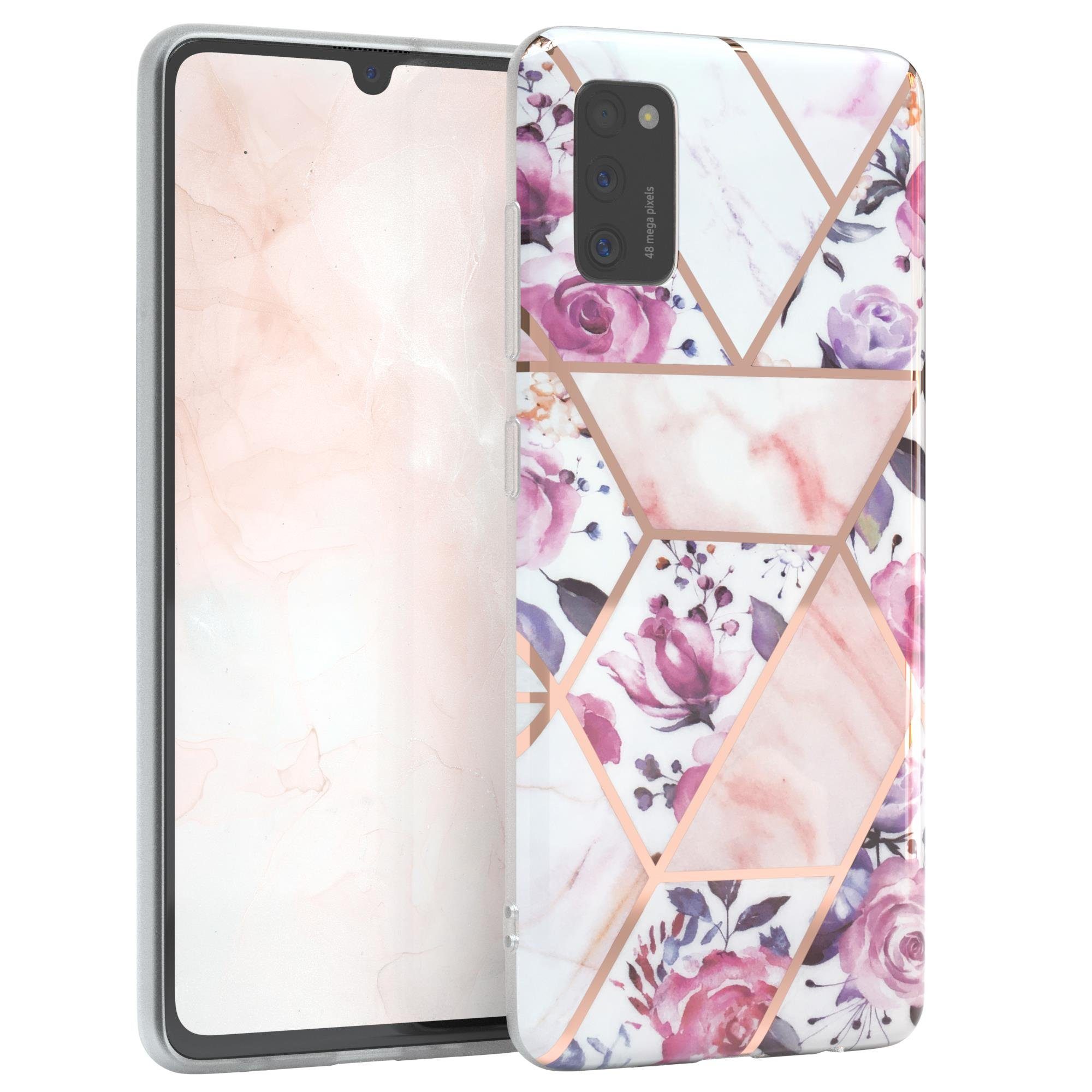 EAZY CASE Handyhülle IMD Motiv Cover für Samsung Galaxy A41 6,1 Zoll, Silikonhülle stoßfest Silicon Back Cover Motivhülle Tasche Rosé Gold