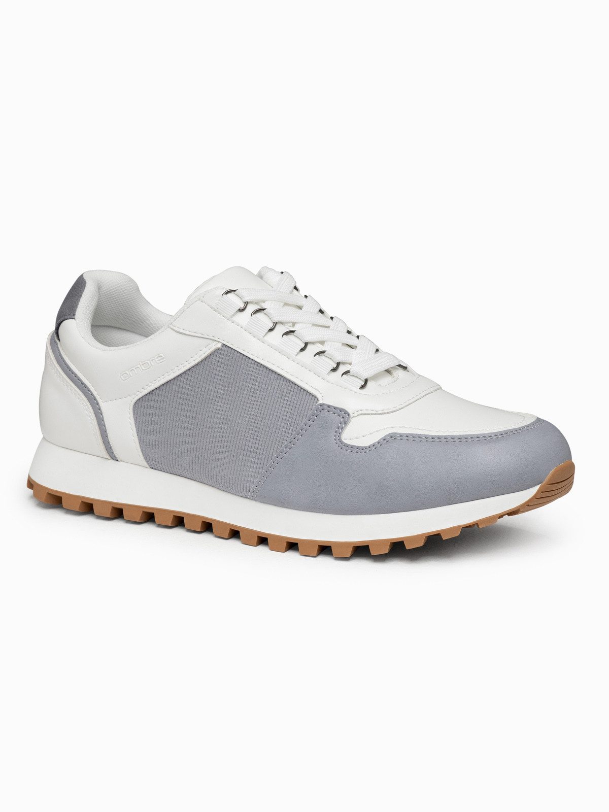 OMBRE Herren Sneaker Klassisch Komfortabel Freizeit White/light gray 45 Sneaker (kein Set, 1-tlg) Gepolstert, verstärkte Ferse