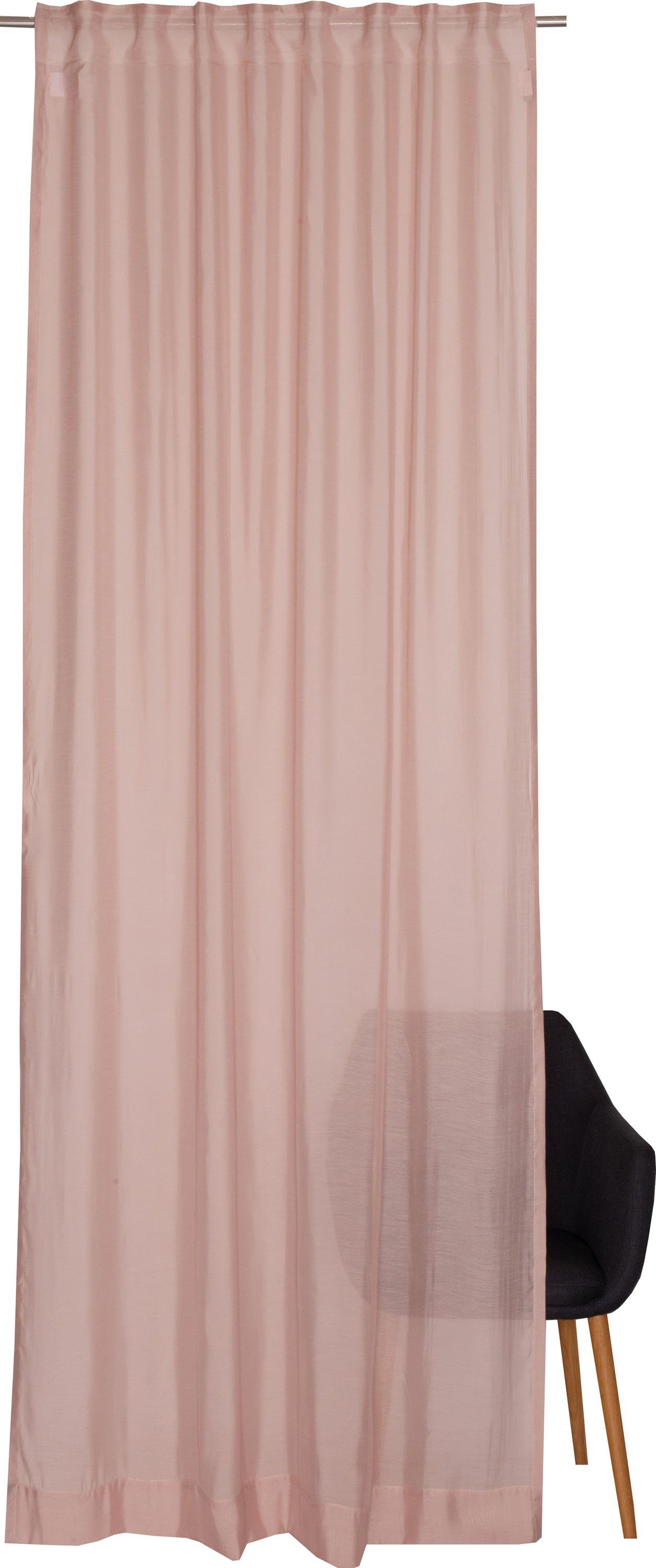 Vorhang Solid, SCHÖNER WOHNEN-Kollektion, Multifunktionsband Jacquard, (1 im unifarbenen St), rosa/rosé halbtransparent, zeilosen, Look