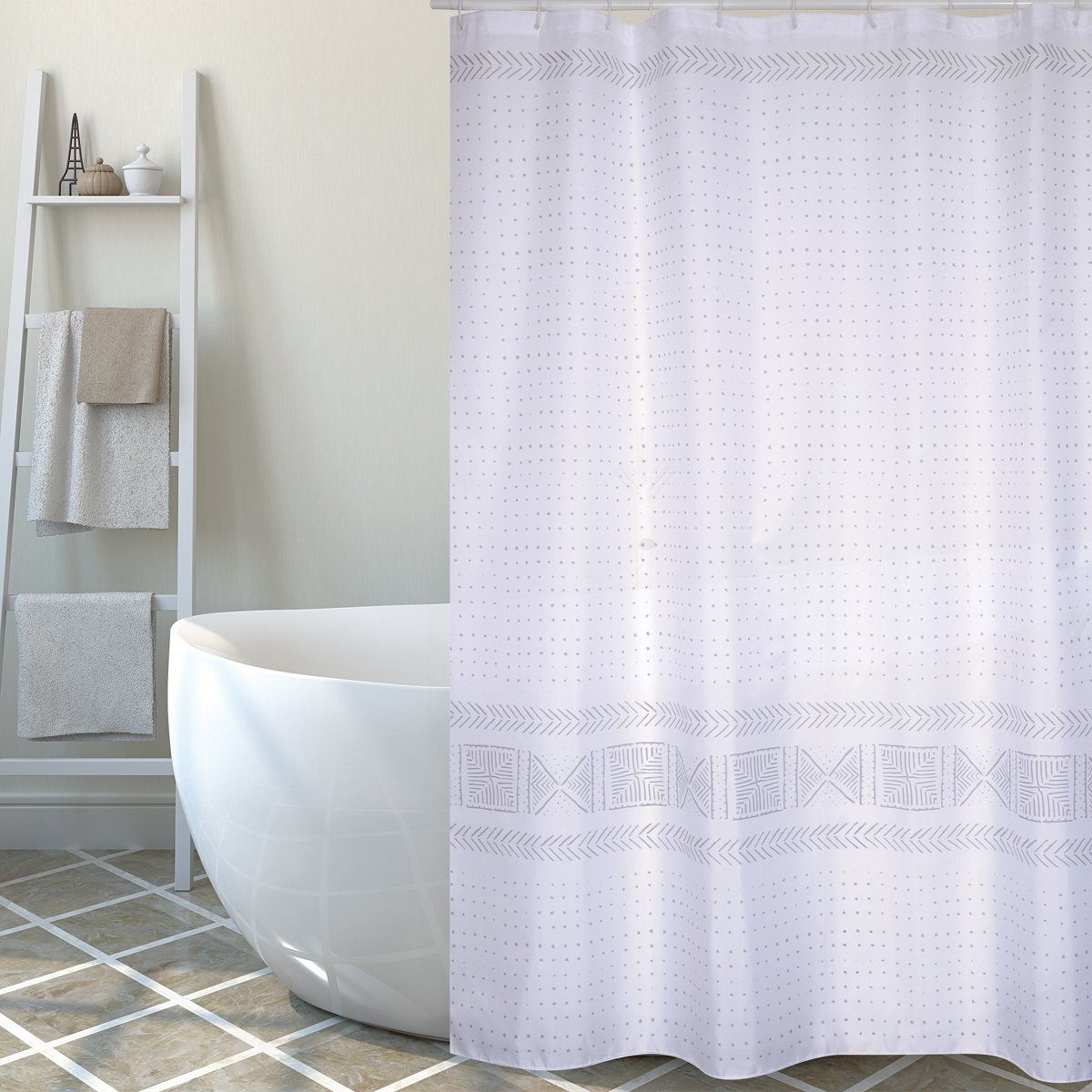 MSV Duschvorhang Cotexsa TORALLA Breite 180 cm, Premium Textil-Duschvorhang, Made in Spain, 100% Polyester, wasserundurchlässig, …