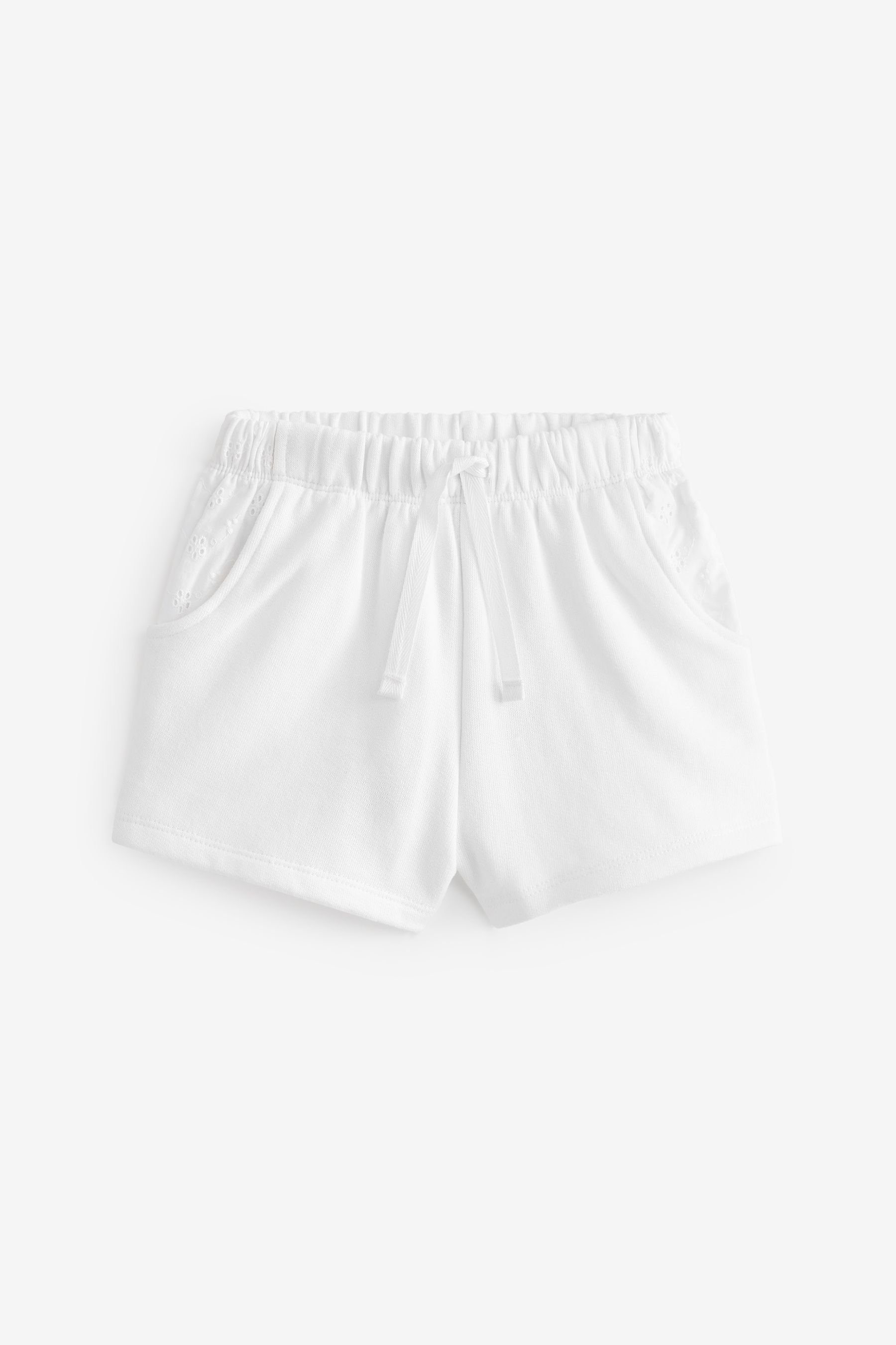 Next Sweatshorts Sweat-Shorts (1-tlg) White Broderie