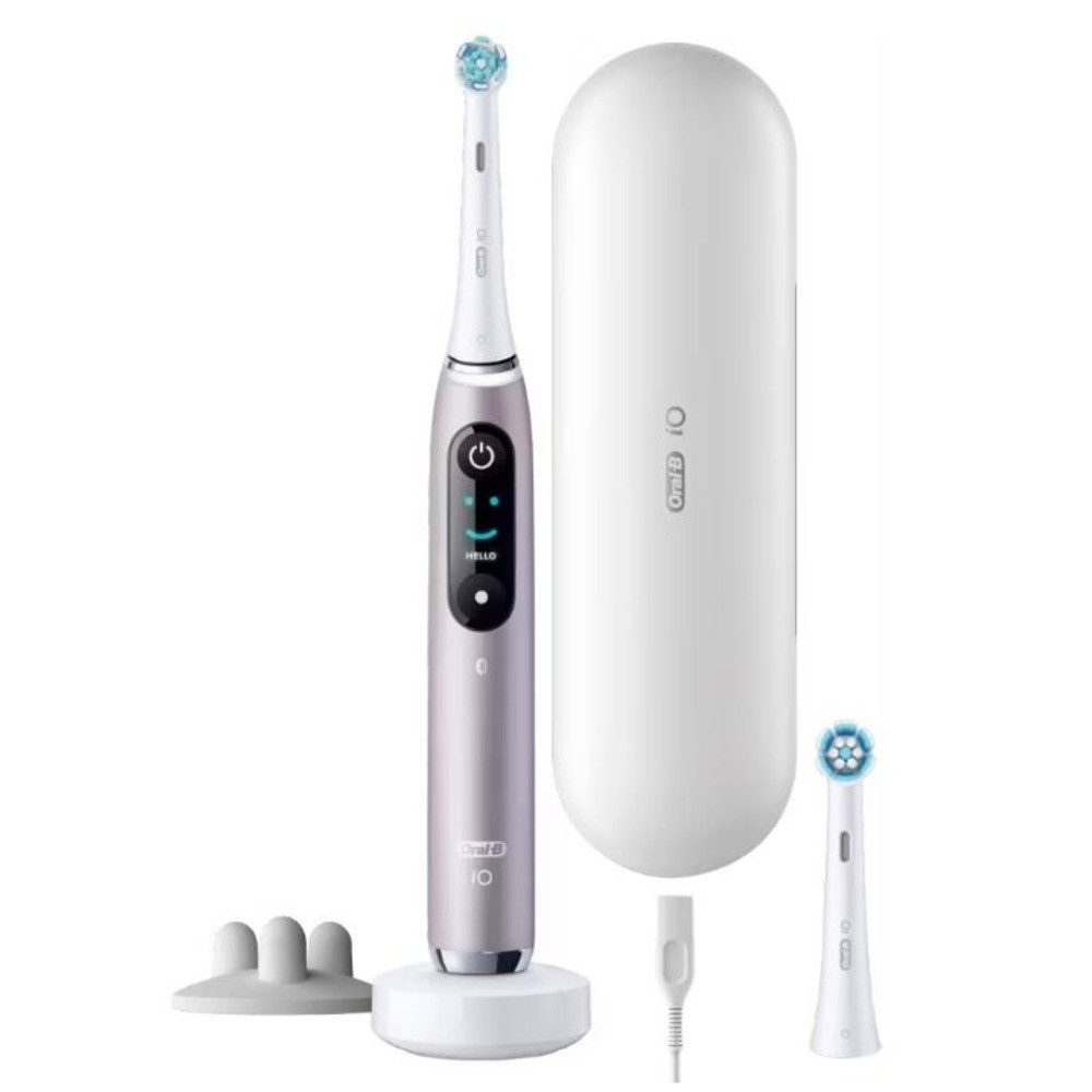 Oral-B Elektrische Zahnbürste Oral-B iO 9s elektrische Zahnbürste, 2 Bürstenköpfe + Lade-Reiseetui + Ladegerät + Bürstenkopfhalter, 7 praktische Putzmodi