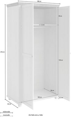 Helvetia Drehtürenschrank Evora 2-türig, 108cm breit