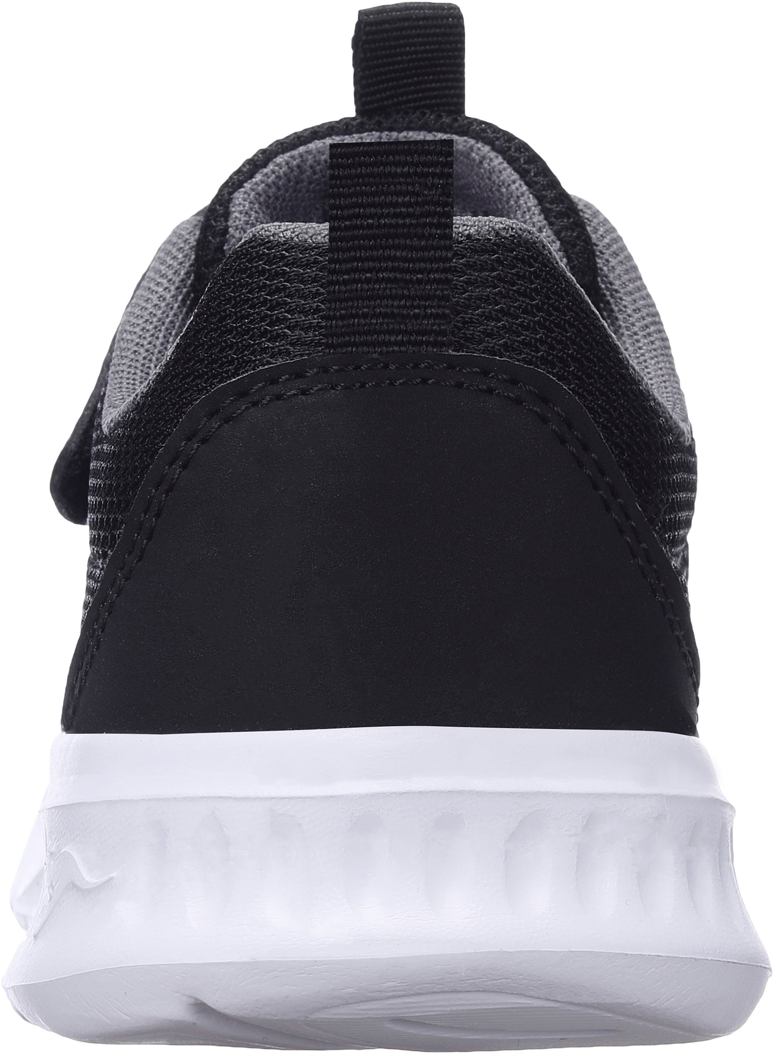 KangaROOS KL-Rise EV Sneaker mit schwarz-grau elastischen und Klettverschluss Schnürsenkeln