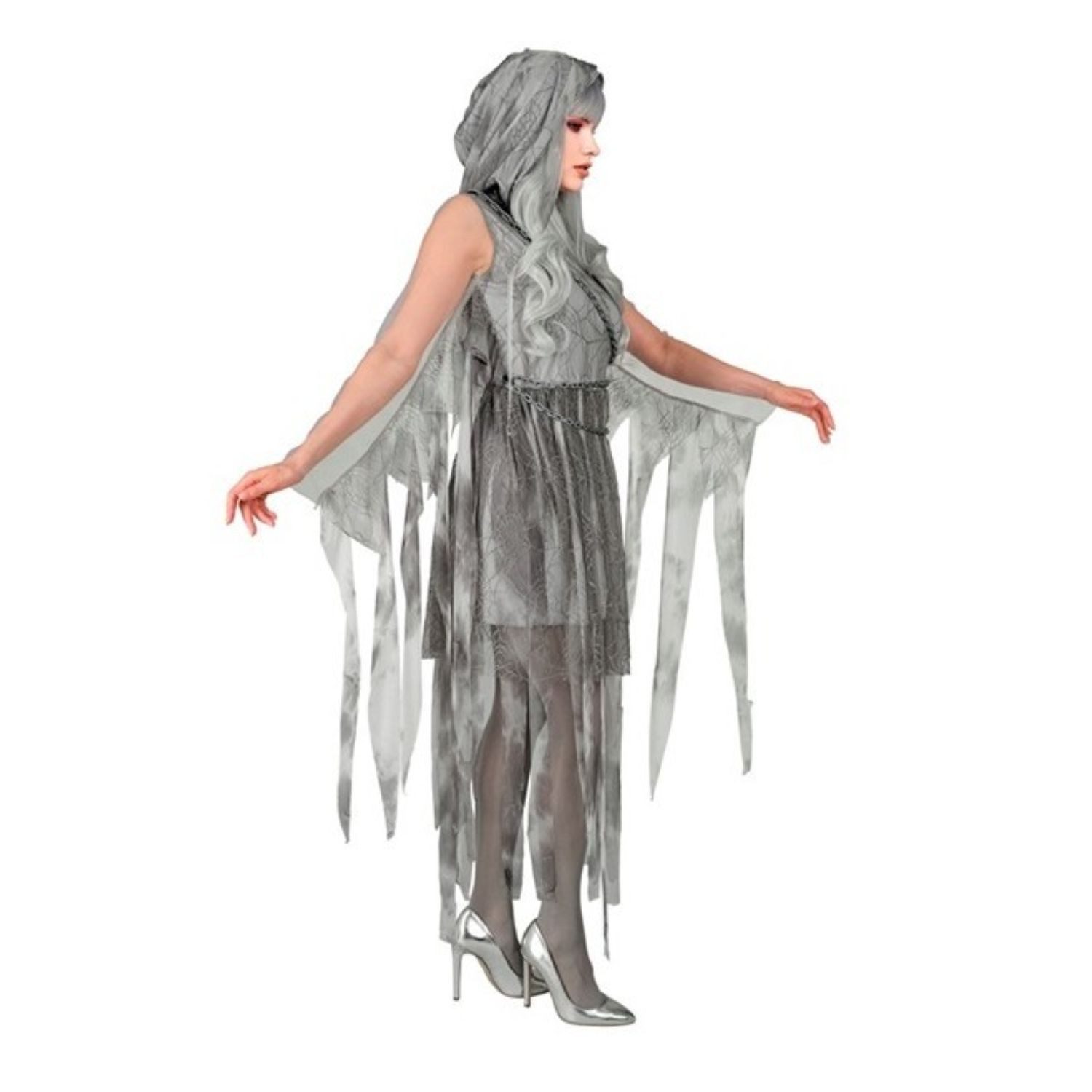 Widmann S.r.l. Zombie-Kostüm Kostüm 'Ghostly Spirit in Ketten' für Damen, Klei