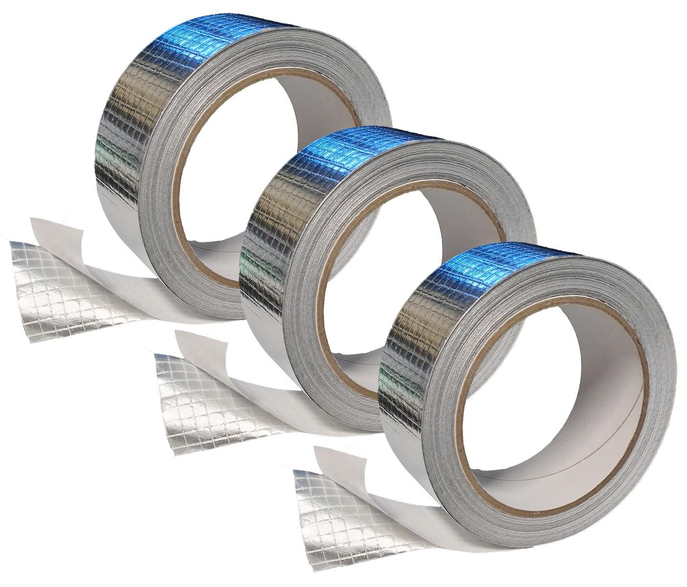 Dampfsperrklebeband 3er Set Aluminium Klebeband netzverstärkt 43 mm x 20 m
