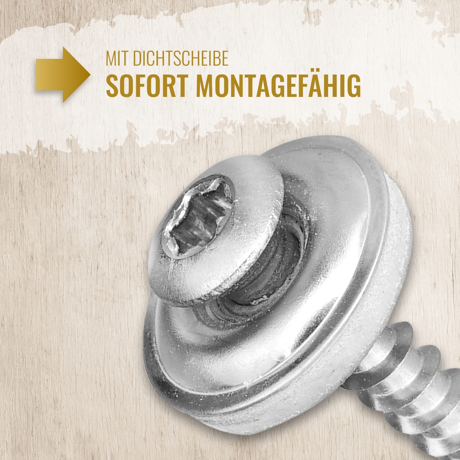 SCREWREBEL Spenglerschraube Edelstahl A2 mit EPDM-Dichtscheibe Ø20mm - TX20, (100 St), Teilgewinde