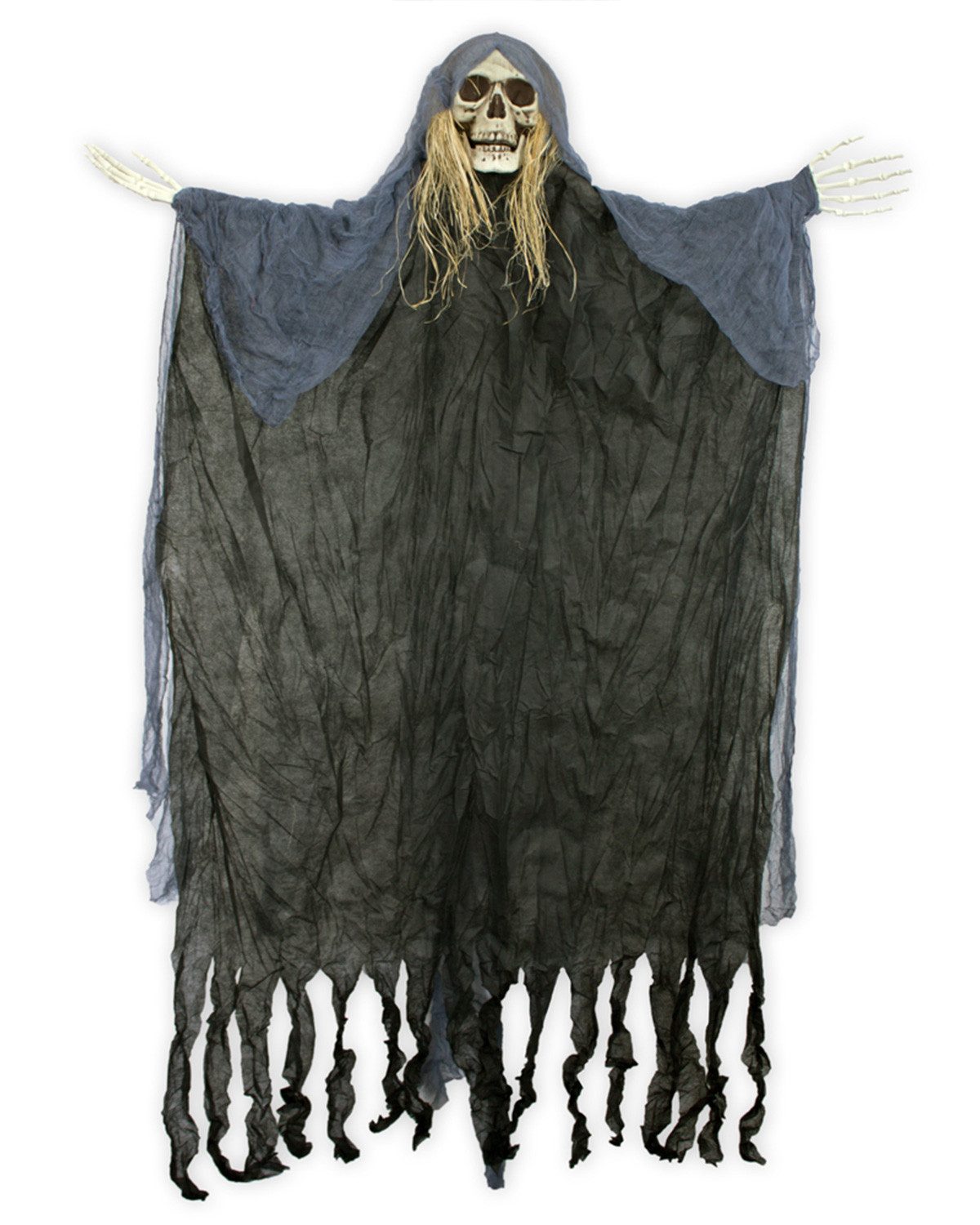 Das Kostümland Dekoobjekt Schwarze Todesfee mit Totenkopf Deko 150x90 cm