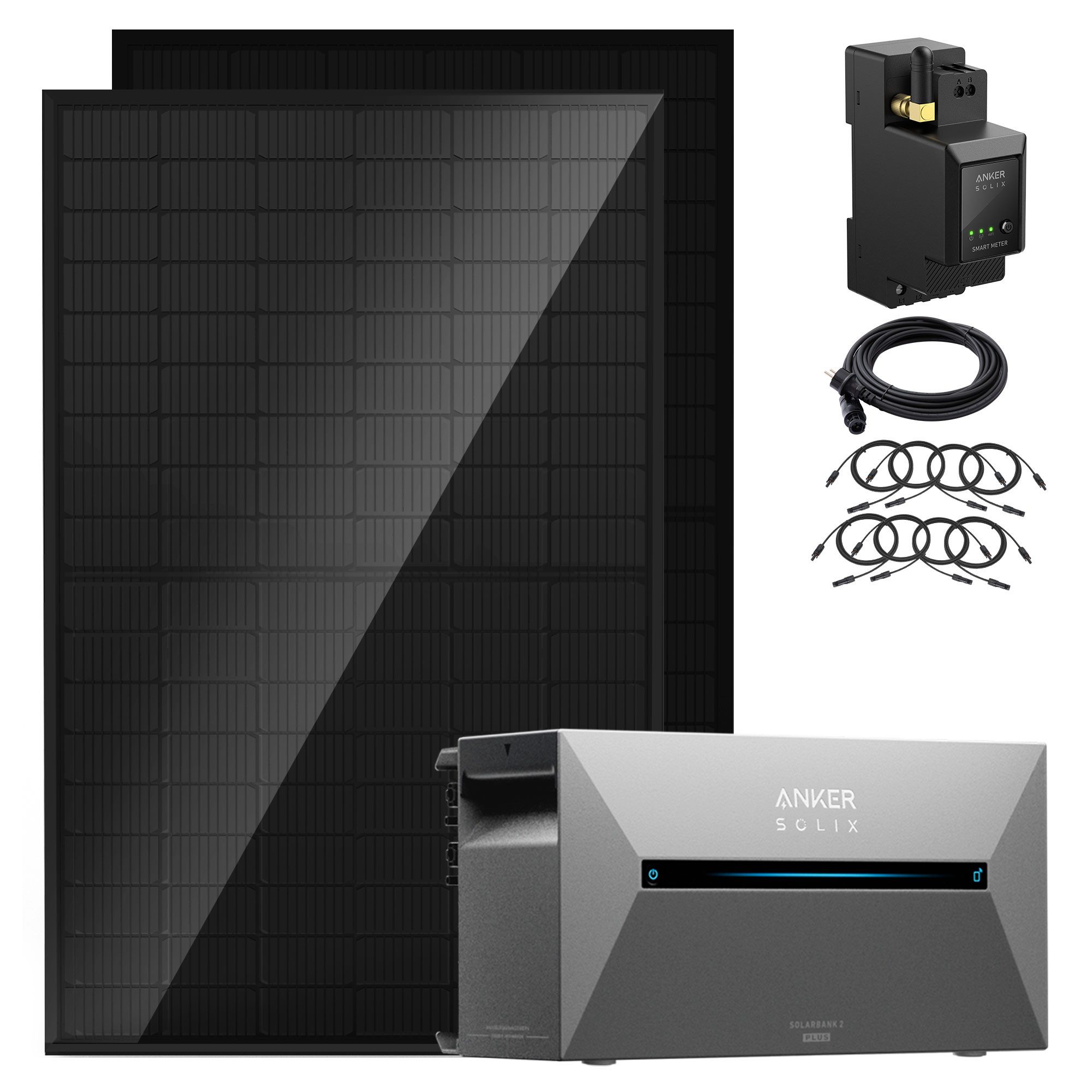 SolarMars Balkonkraftwerk mit Speicher Anker Solix Solarbank 2 E1600 Pro, 900 W, 0% MwSt