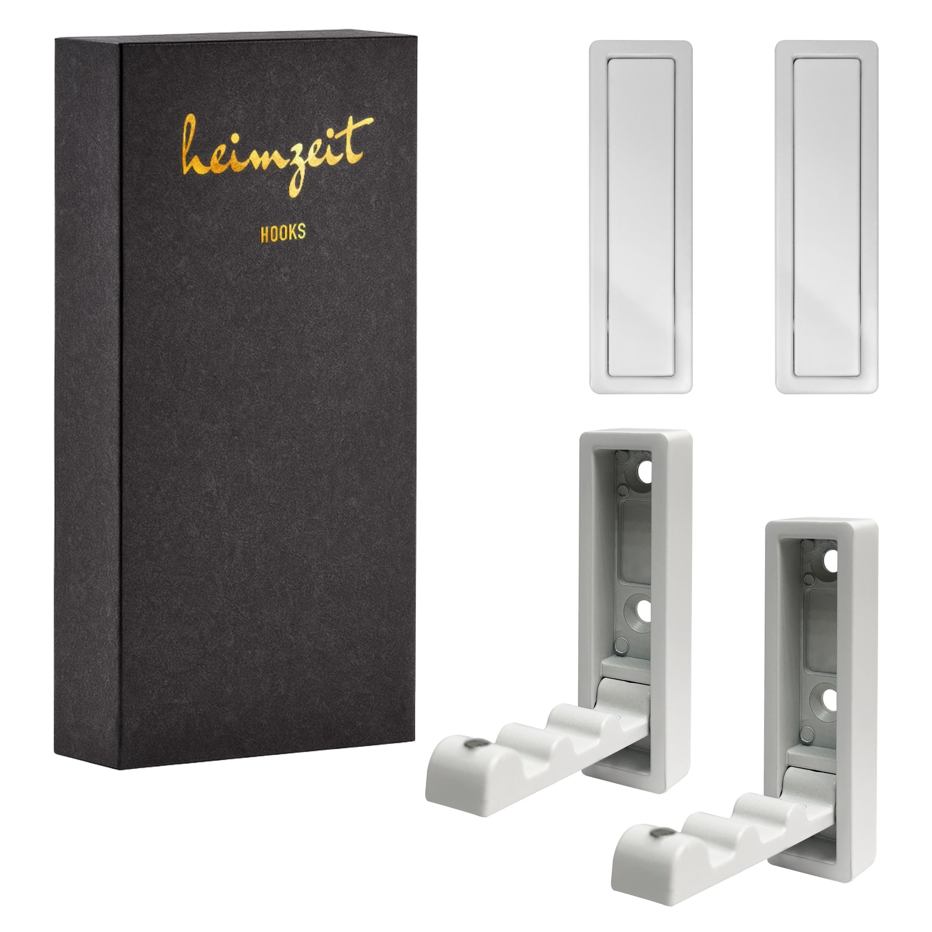 heimzeit Garderobenhaken heimzeit Kleiderhaken Edge - 4 Stück (Set, 4 St), Wandhaken für Garderobe, Jacke, Handtuch, Rucksack und Kleidung