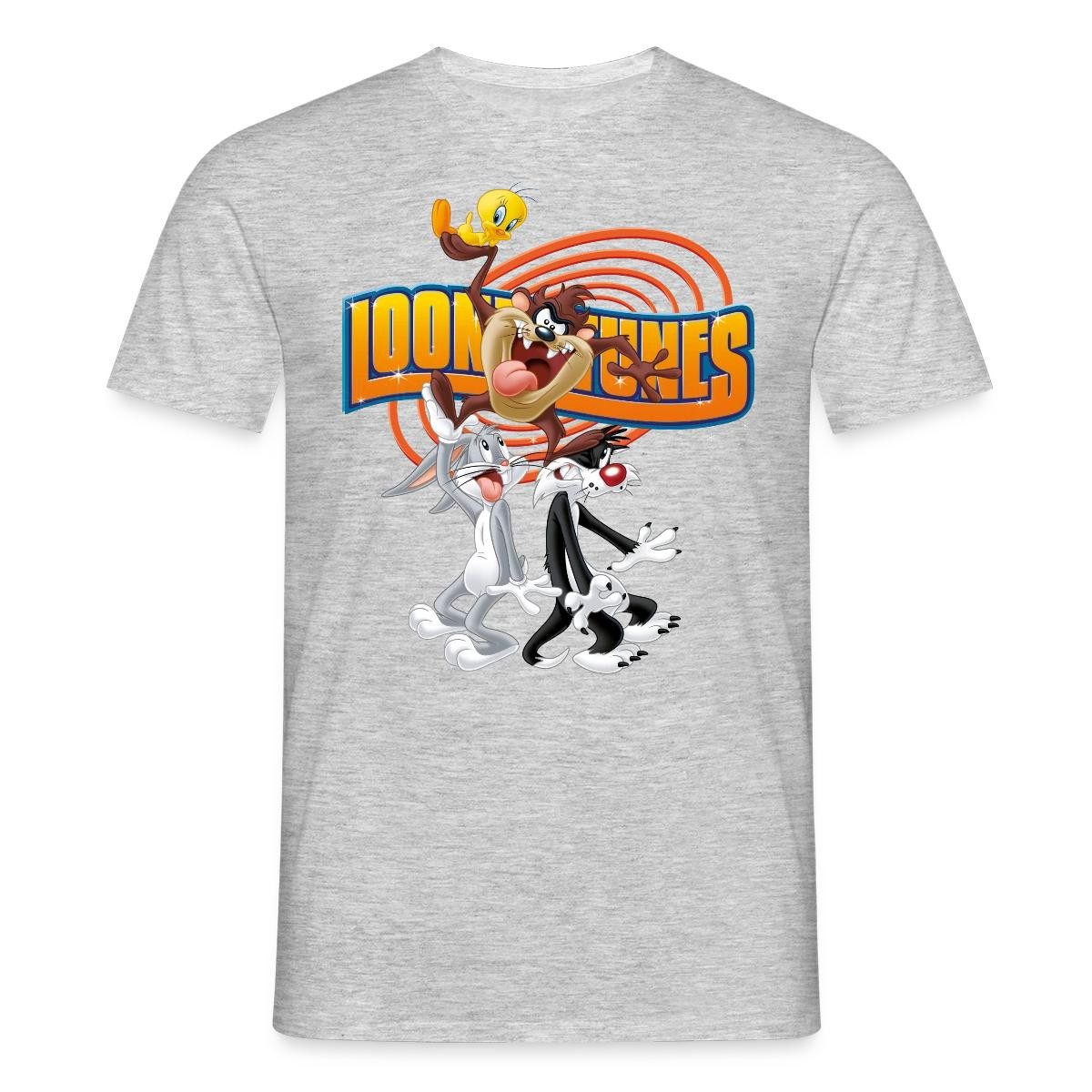 Spreadshirt T-Shirt Looney Tunes Bugs Bunny, Taz, Sylvester & Tweety Männer T-Shirt (1-tlg)