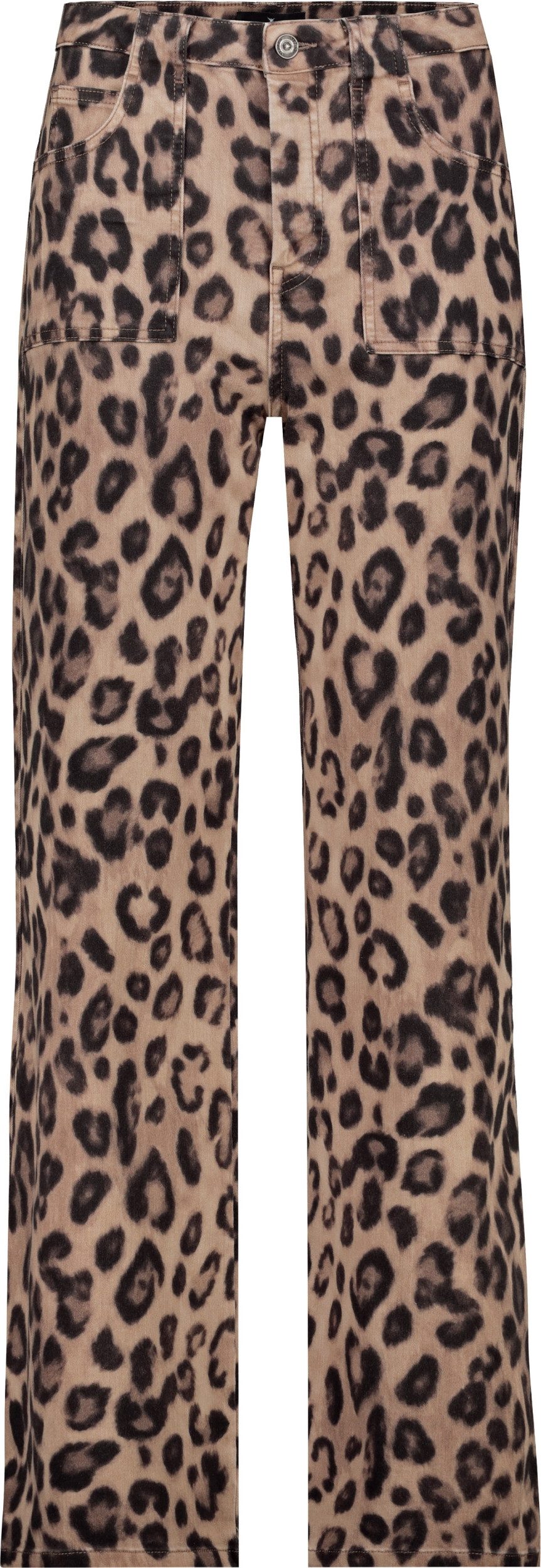 Chinohose Wide-Fit Hose mit Leoprint - Wide Leg