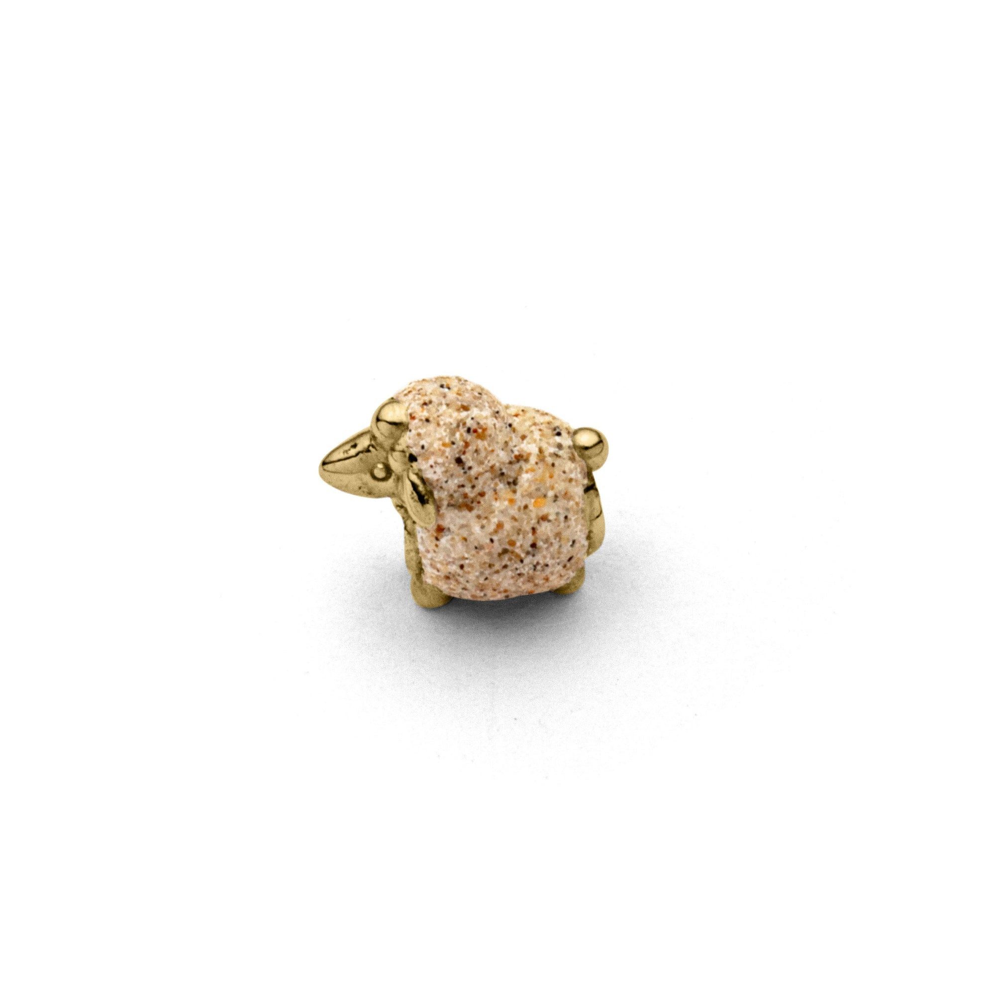 Bead DUR Schmuck: Bead "Schaf" mit Strandsand, vergoldet, F413