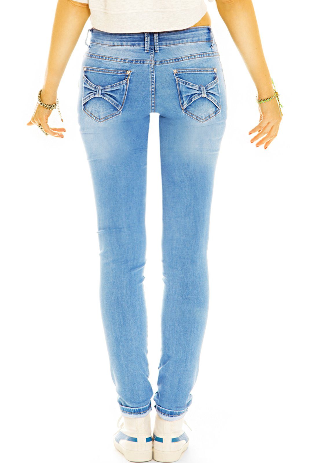 be styled Röhrenjeans Low Rise Jeans Hose Röhrenjeans Skinny Hüftjeans - Damen - j17l 5 Pocket Style