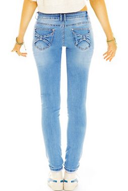 be styled Röhrenjeans Low Rise Jeans Hose Röhrenjeans Skinny Hüftjeans - Damen - j17l mit Stretch-Anteil, 5-Pocket-Style