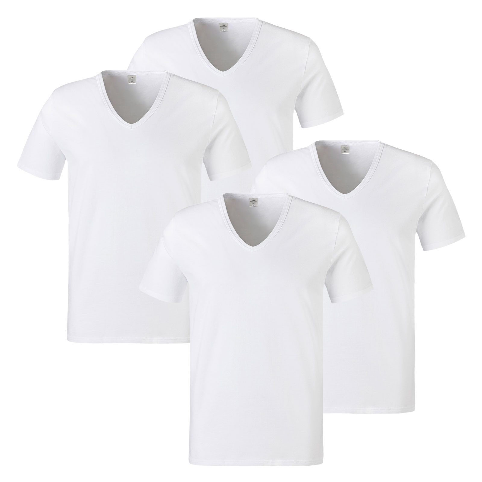 GÖTZBURG Unterziehshirt V-Shirt (4-St) ohne Seitennaht
