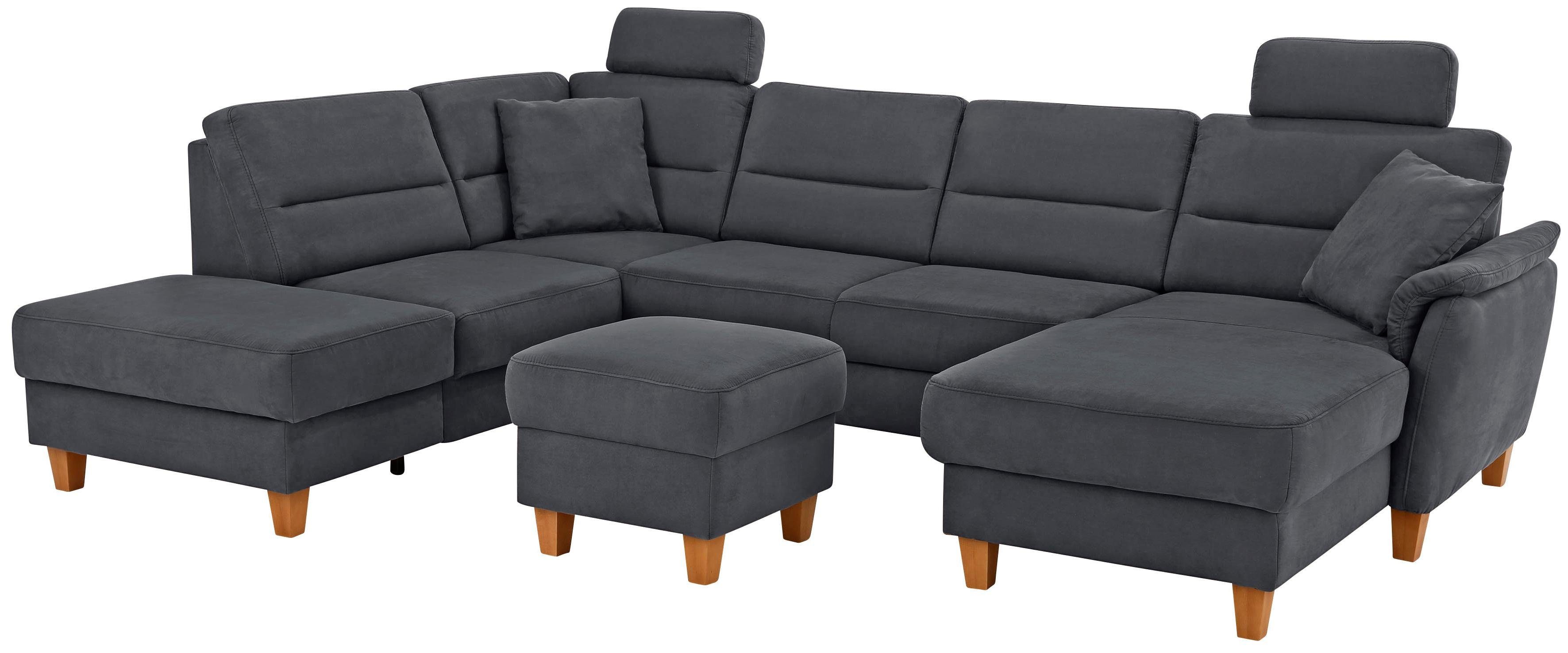 Home affaire Wohnlandschaft Palmera U-Form, B: 308 cm, optional Bettfunktio günstig online kaufen