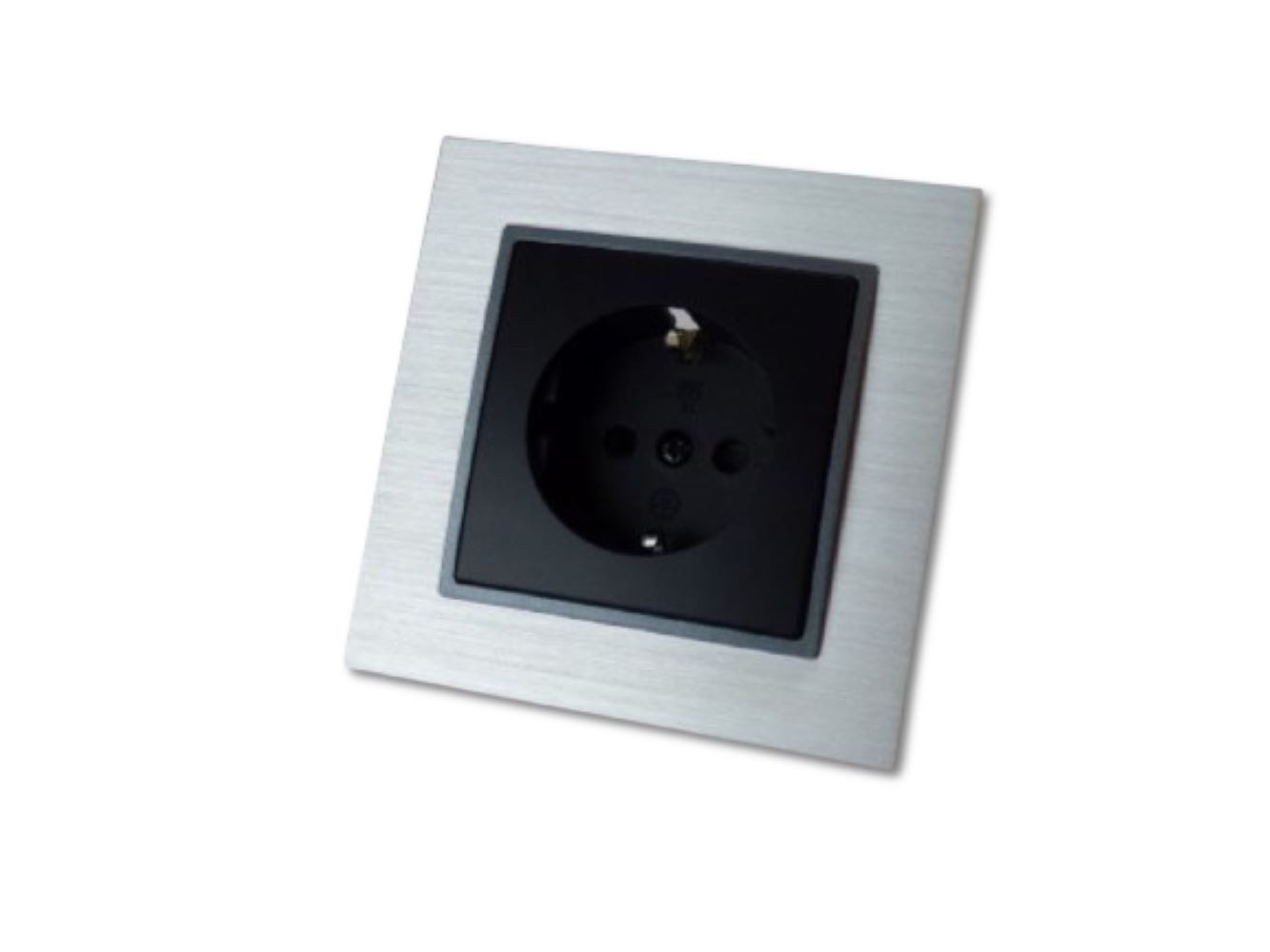 Lichtideen Schalter 2513 ABELKA ALU schwarz Steckdose Steckanschluss (Taster, Schalter, Anennendose, Steckdose mit USB lieferbar)