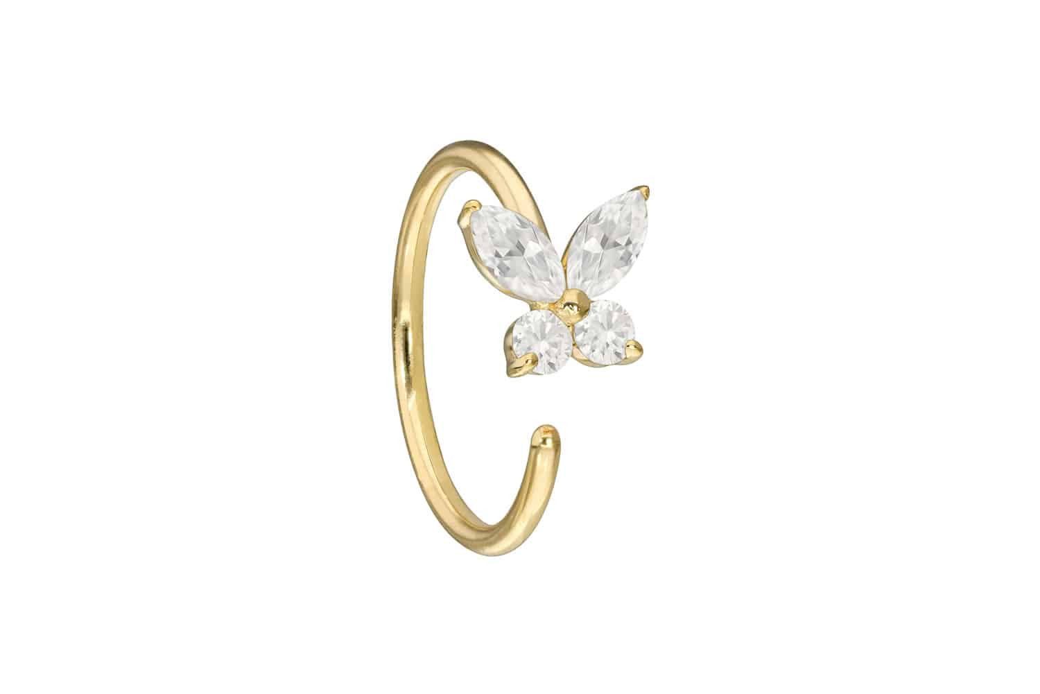 PIERCINGLINE Fingerring 14 Karat Gold Nasenring günstig online kaufen