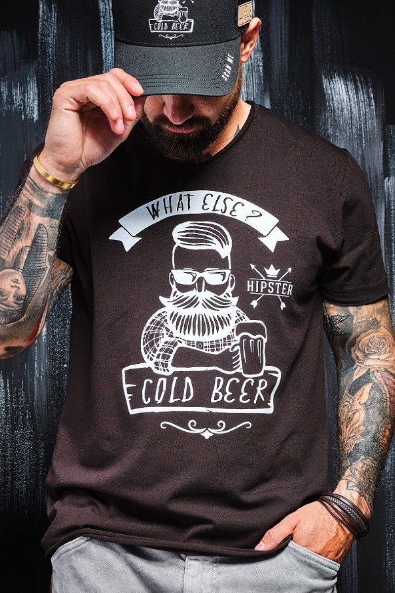 Hangowear Trachtenshirt Trachtenshirt Herren - BEER - schwarz