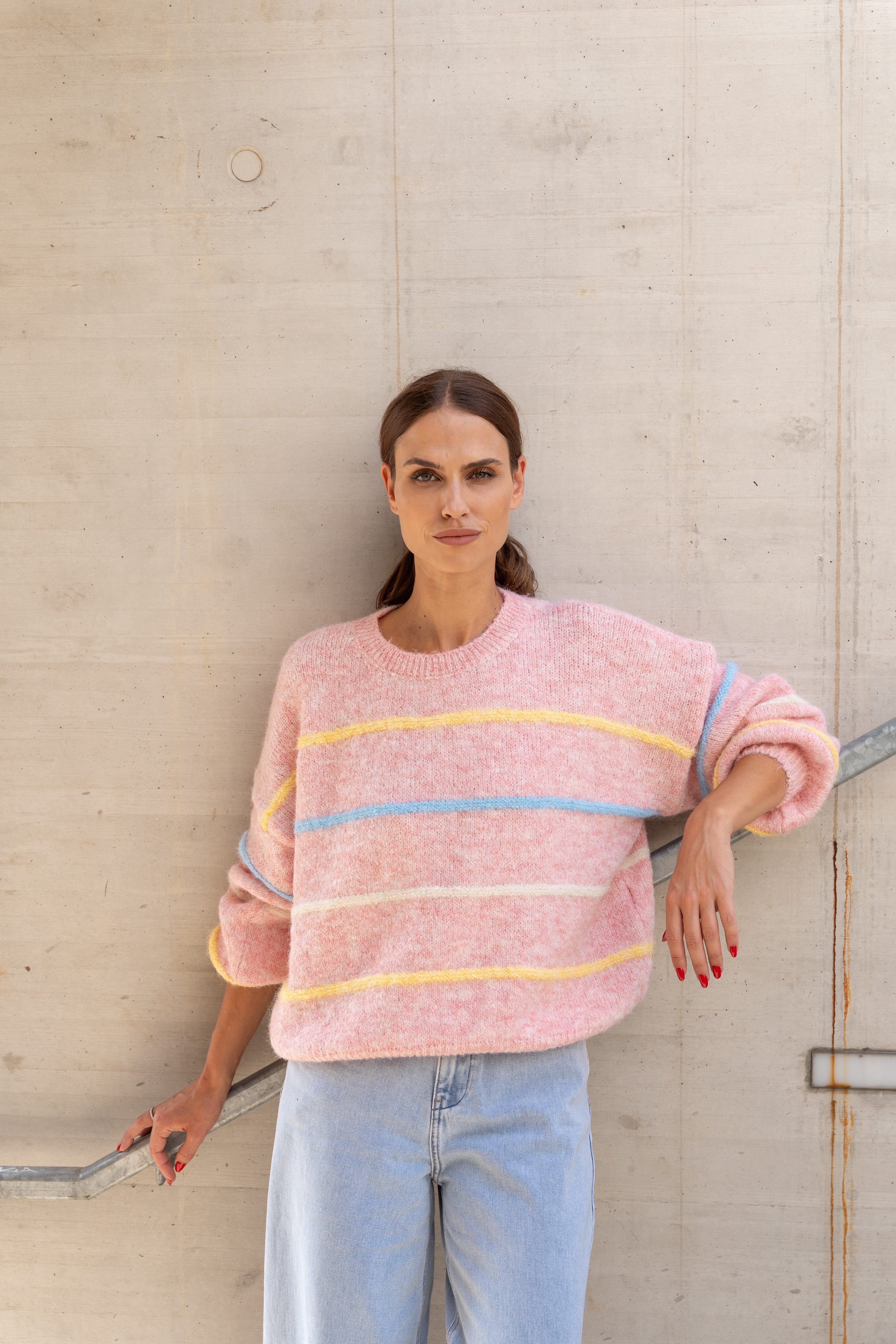 von Herzen Rundhalspullover Strickpullover mit bunten Streifen - Streifenpu günstig online kaufen