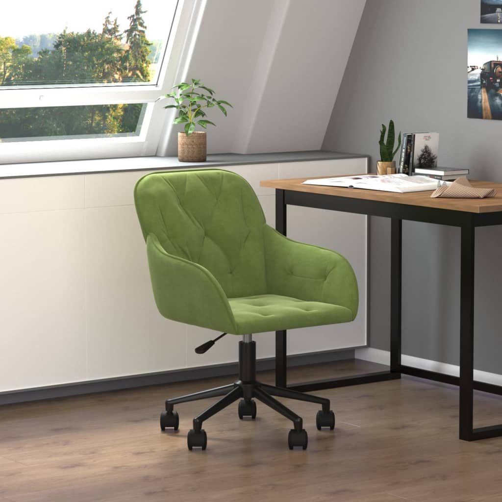 furnicato Bürostuhl Trendiger Hellgrün 56 x 61 x 78-86 cm (1 St), Drehbarer Schreibtischstuhl mit Gasdruckfeder und weichem Samtbezug