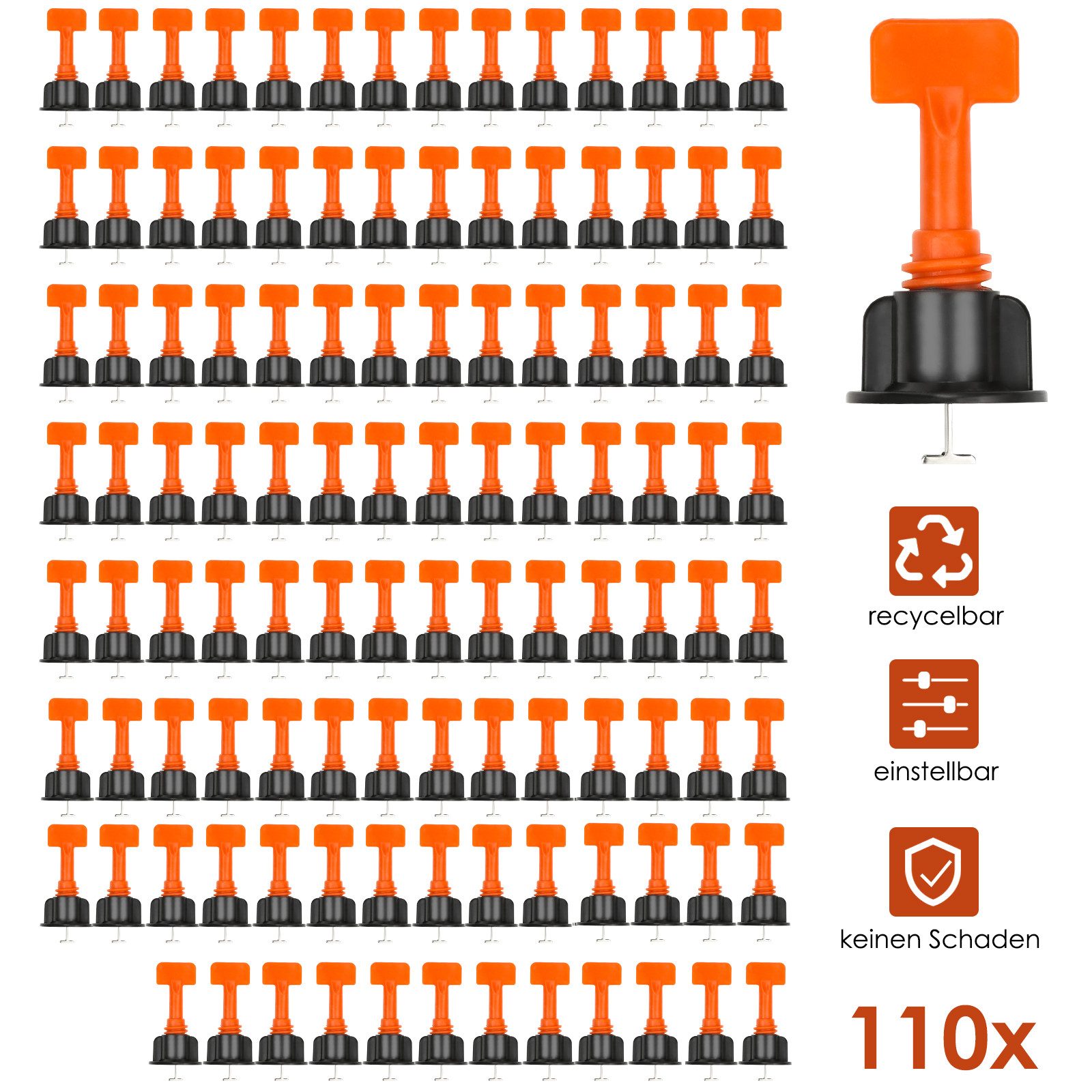 Clanmacy Verlegeset Fliesen Nivelliersystem Kit, 55 Stk / 110 Stk, wiederve günstig online kaufen