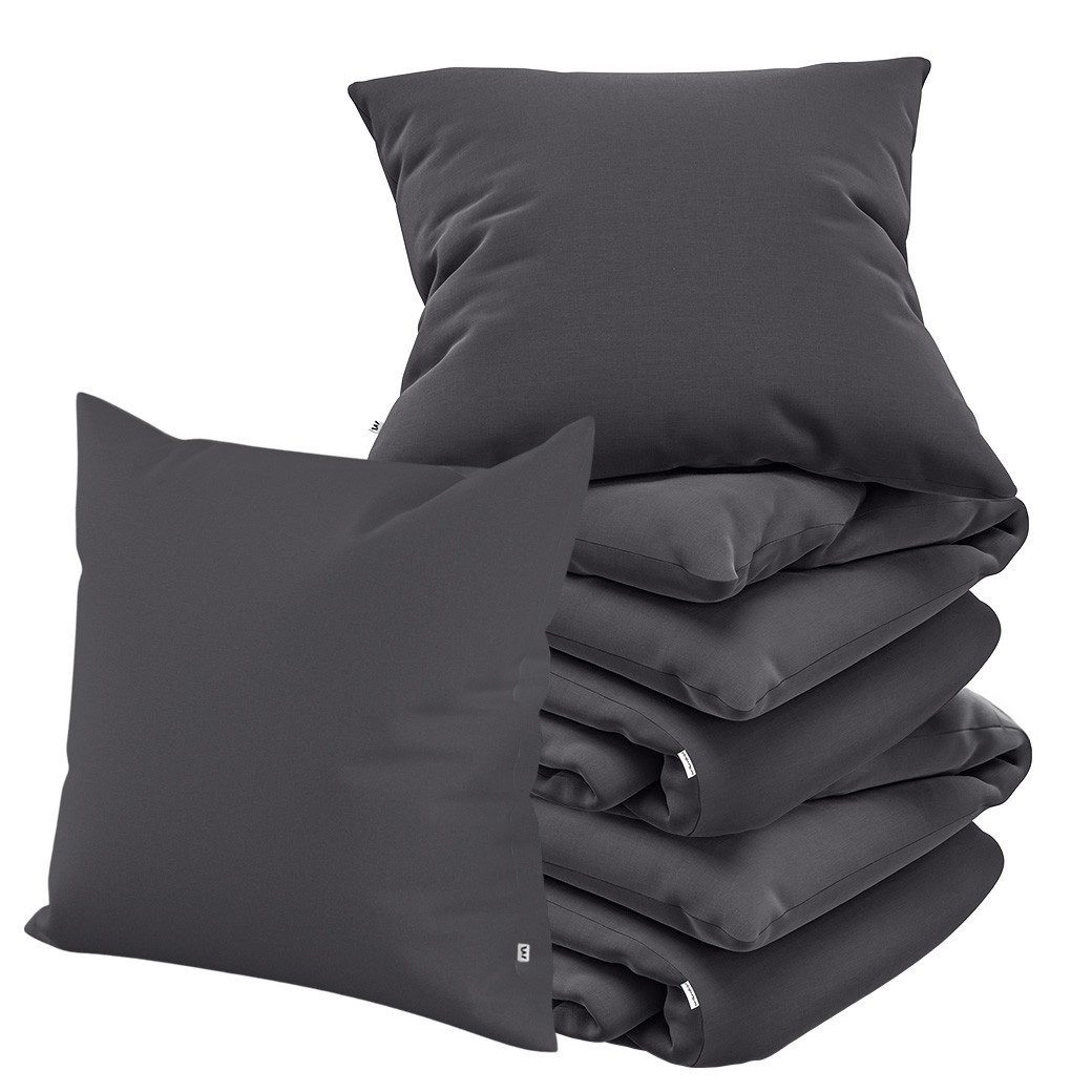 Wolkenfeld Bettwäsche Mikrofaser 4 tlg - Allergiker Bettwäsche einfarbig - unfassbar weich, Microfaser, 4 teilig, 135x200 cm, 155x200 & 155x220 I inkl. 2x Kissenbezüge 80x80 I Uni