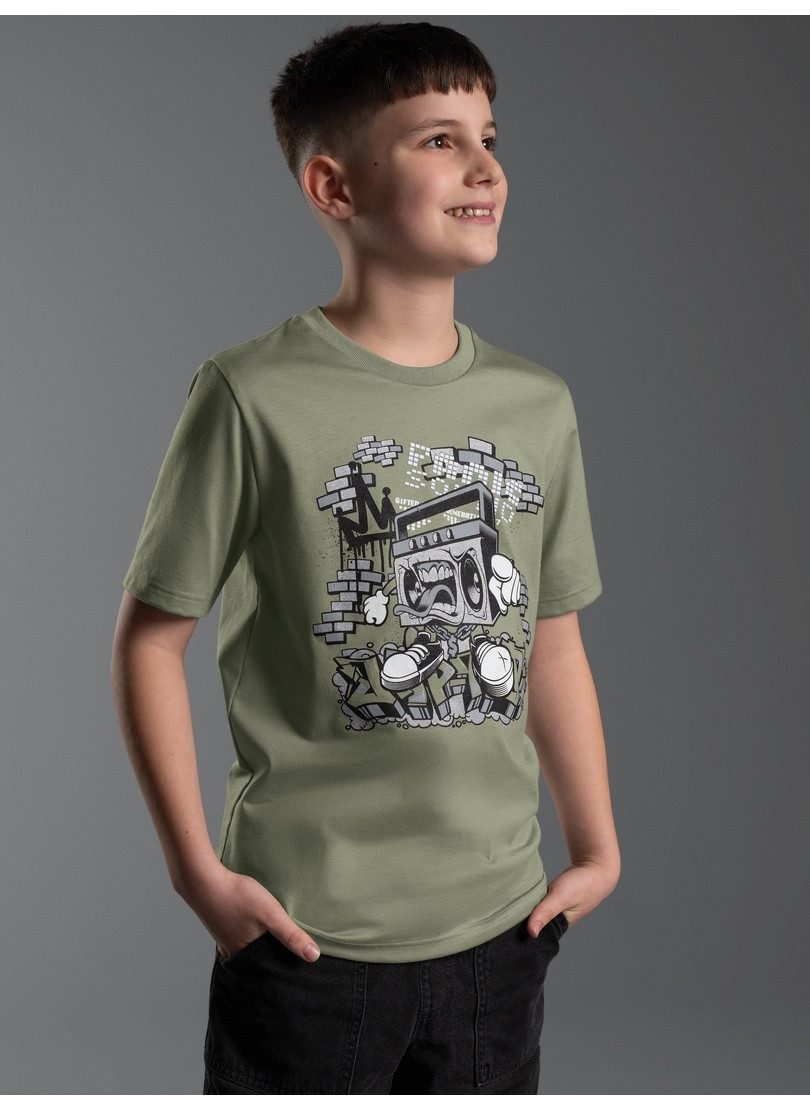 T-Shirt TRIGEMA T Shirt mit Printmotiv "Music-Box"