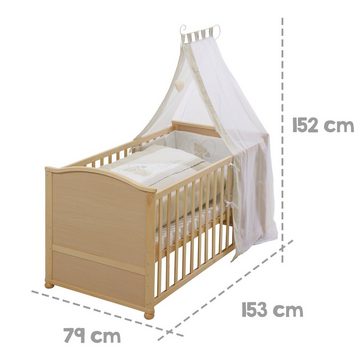 roba® Babybett Komplettbettset, Gitterbett, umbaubar, inkl. Textilausstattung