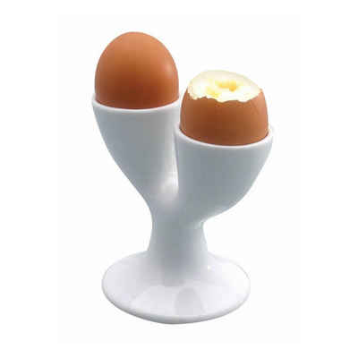 Neuetischkultur Eierbecher Doppel-Eierbecher Porzellan weiß, (Stück, 1-tlg), Eierbecher für zwei Eier