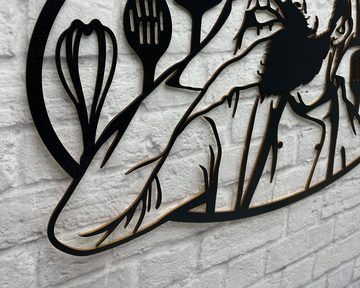 WoodFriends Wandbild Holzschild Küchen Deko Koch Wanddeko Wandbild Wandtattoo Restaurant, aus Holz lackiert