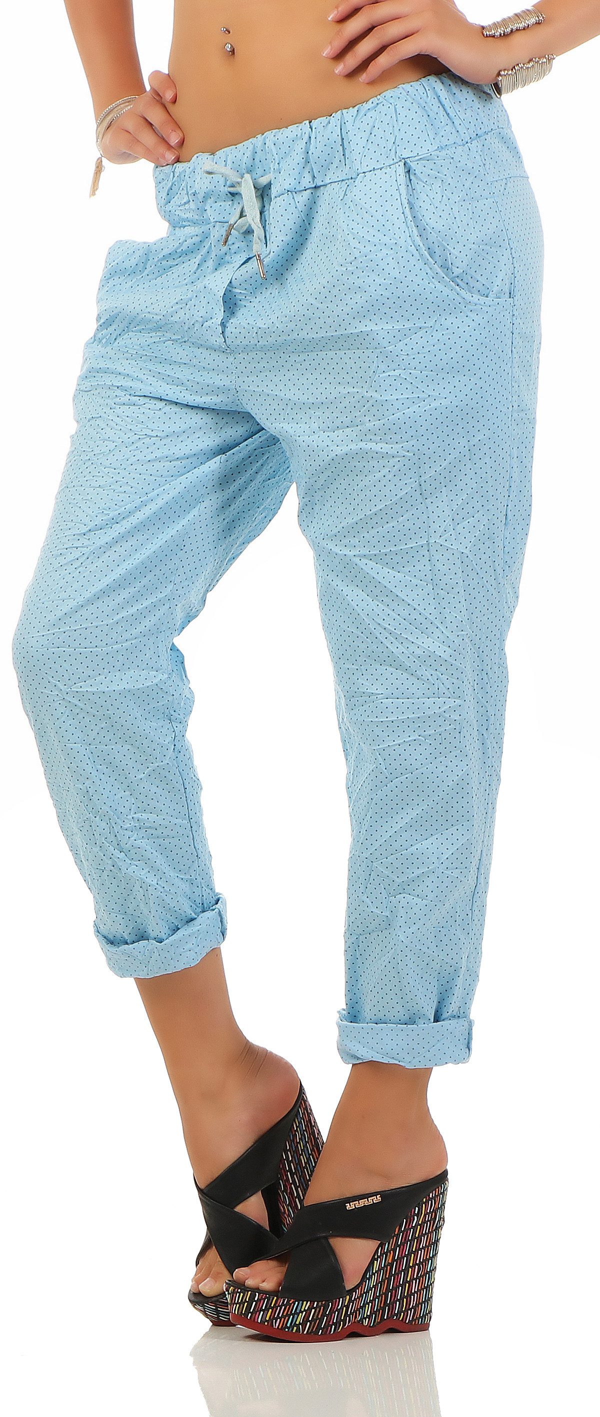 Mississhop Chinohose Trendige Jogger-Hose mit Print günstig online kaufen
