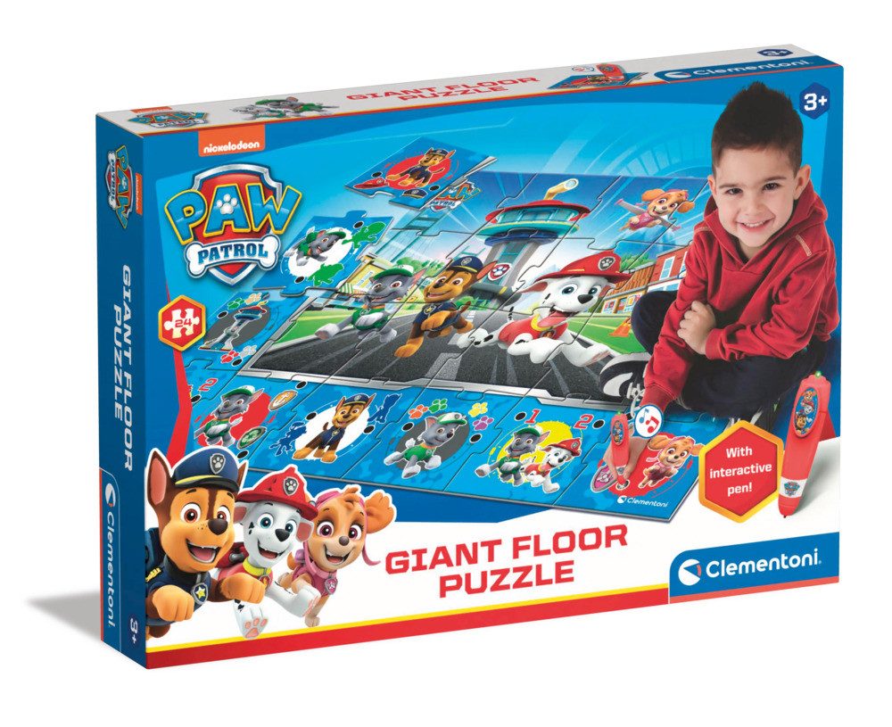 Clementoni® Puzzle Bodenpuzzle PAW PATROL interaktiv blau 24 Teile, Puzzleteile