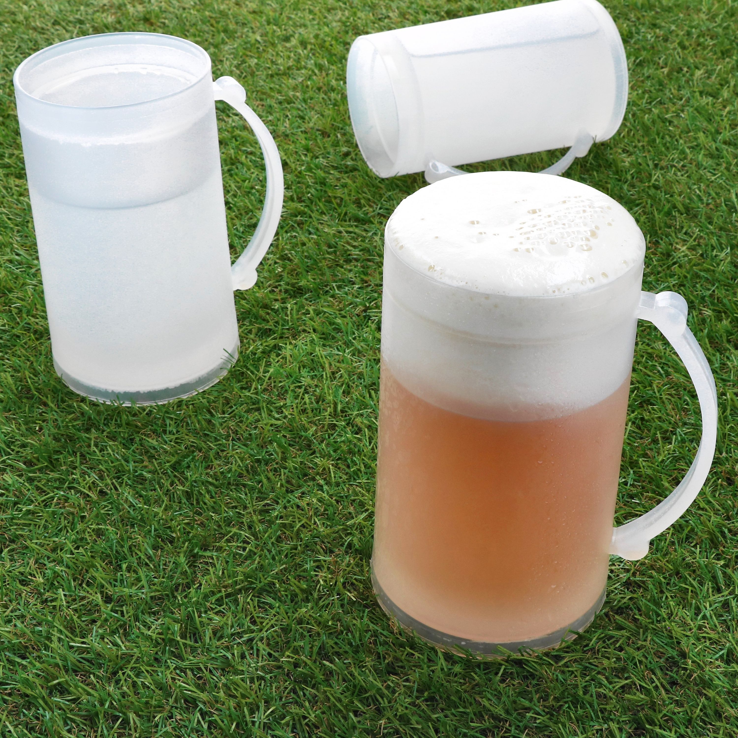 MamboCat Bierglas 6x ToGo Bierkrug aus Kunststoff 0,4L kühlender Humpen Camping Outdoor, Kunststoff