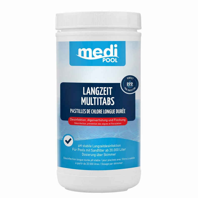 mediPOOL Poolpflege mediPOOL Langzeit-Multi Tabs - Tabletten, Desinfektion, Flockmittel, (Kein Set)