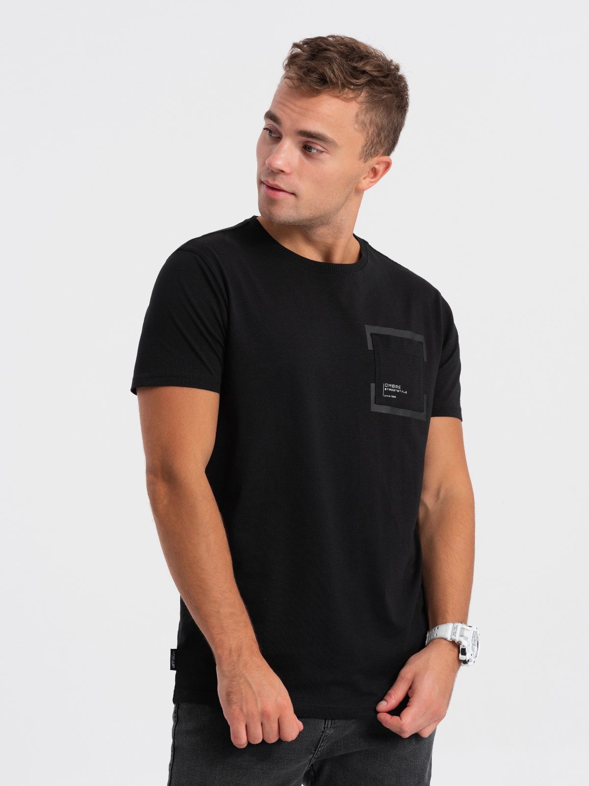 OMBRE T-Shirt Herren-T-Shirt aus Baumwolle mit günstig online kaufen