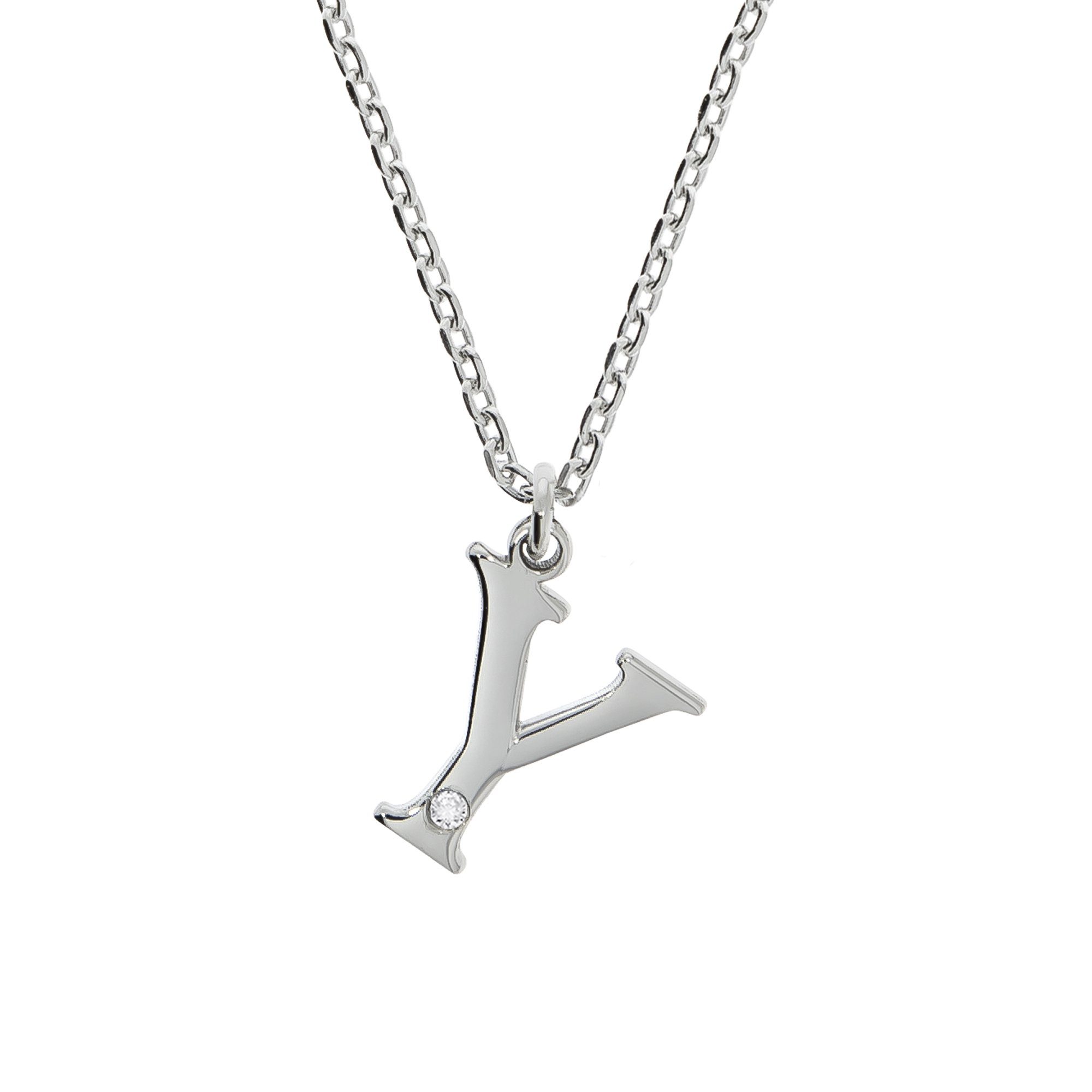 Diamonds by Ellen K. Kette mit Anhänger 925/- Sterling Silber Diamant 0,008ct. Buchstabe Y