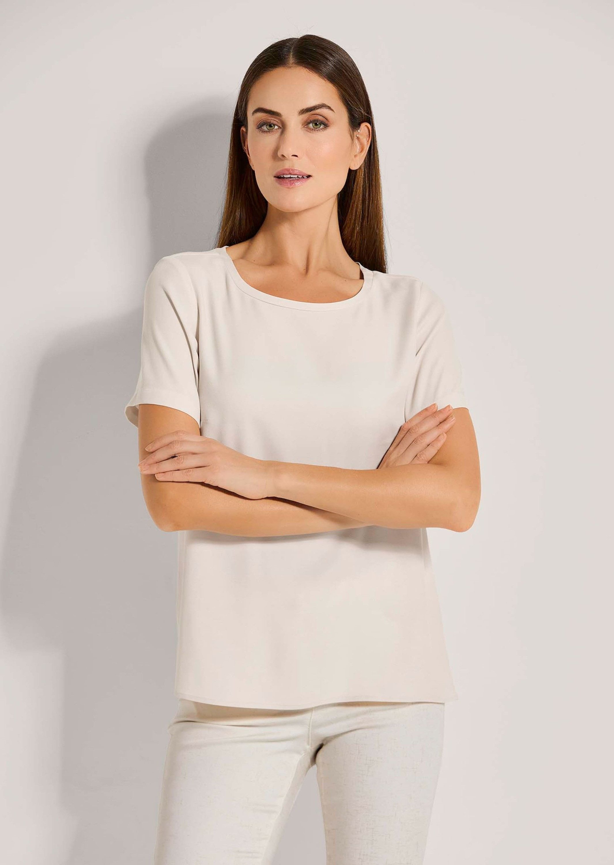 Kurzarmshirt Rundhals-Shirt mit kurzen Ärmeln