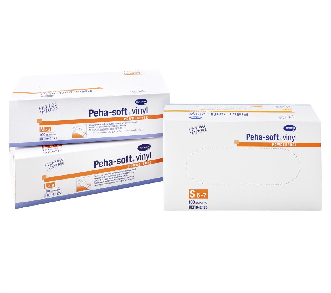 Einweghandschuhe Peha-soft vinyl powderfree U.-Handschuhe Gr. S/M/L 100 Stk.