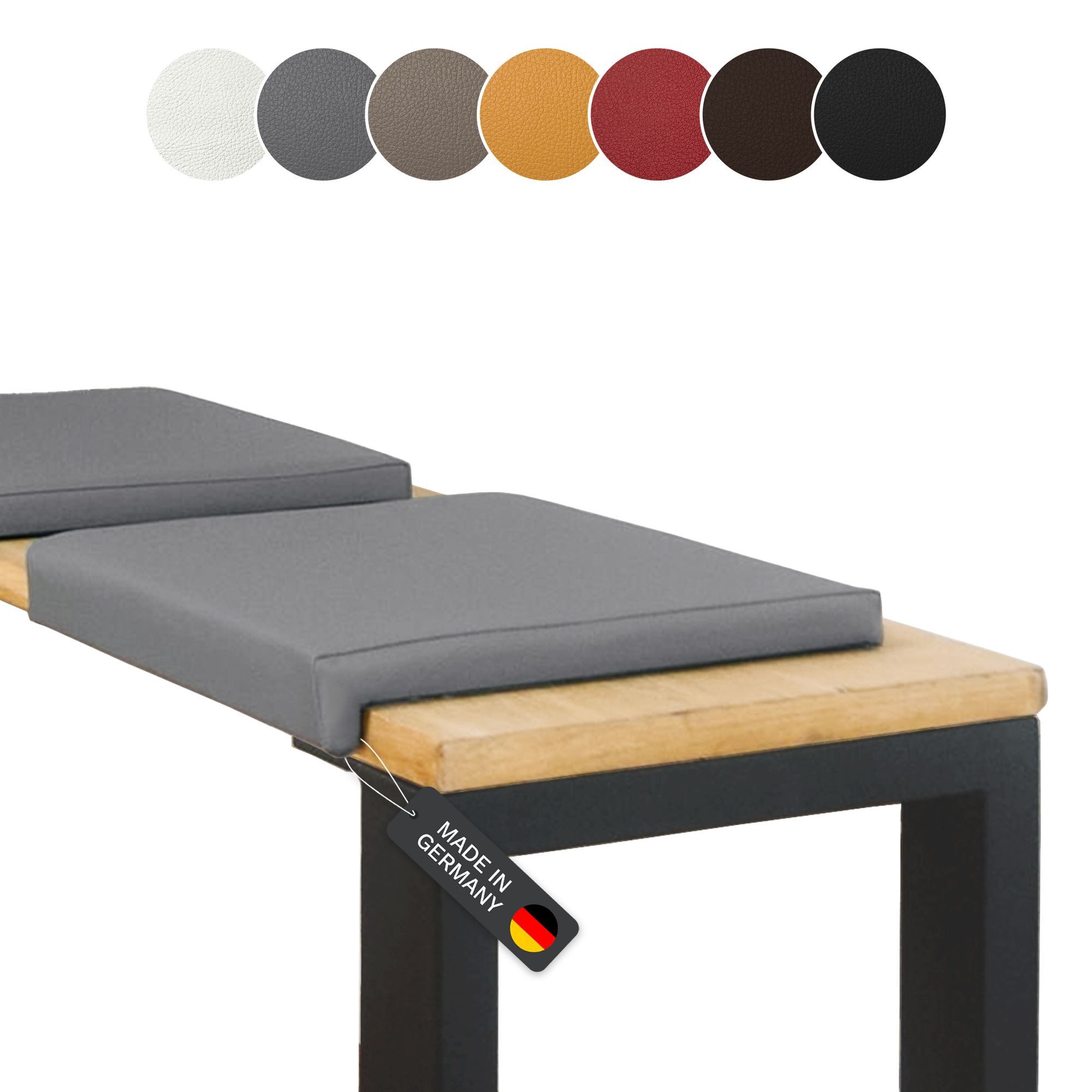 Lycce Bankauflage Klemmkissen, Sitzkissen 1 Leiste, 35cm Klemmtiefe, weich gepolstert, (1 St), verrutscht nicht, hochwertiger Kunstlederbezug, verschiedene Farben