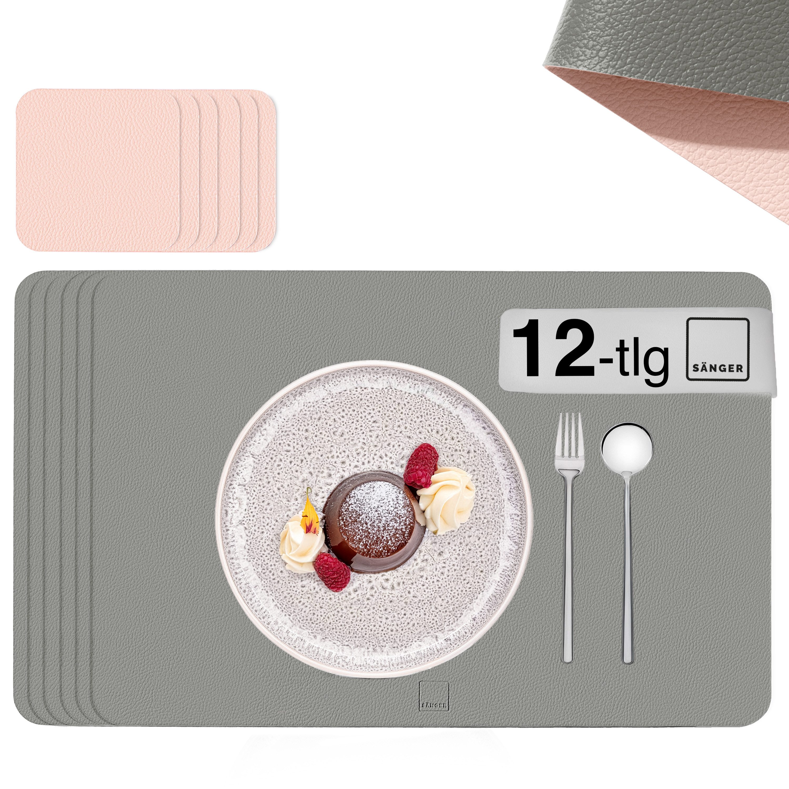 SÄNGER Platzset aus Kunstleder, (Set, 12-St., aus Platzdeckchen und Unterse günstig online kaufen